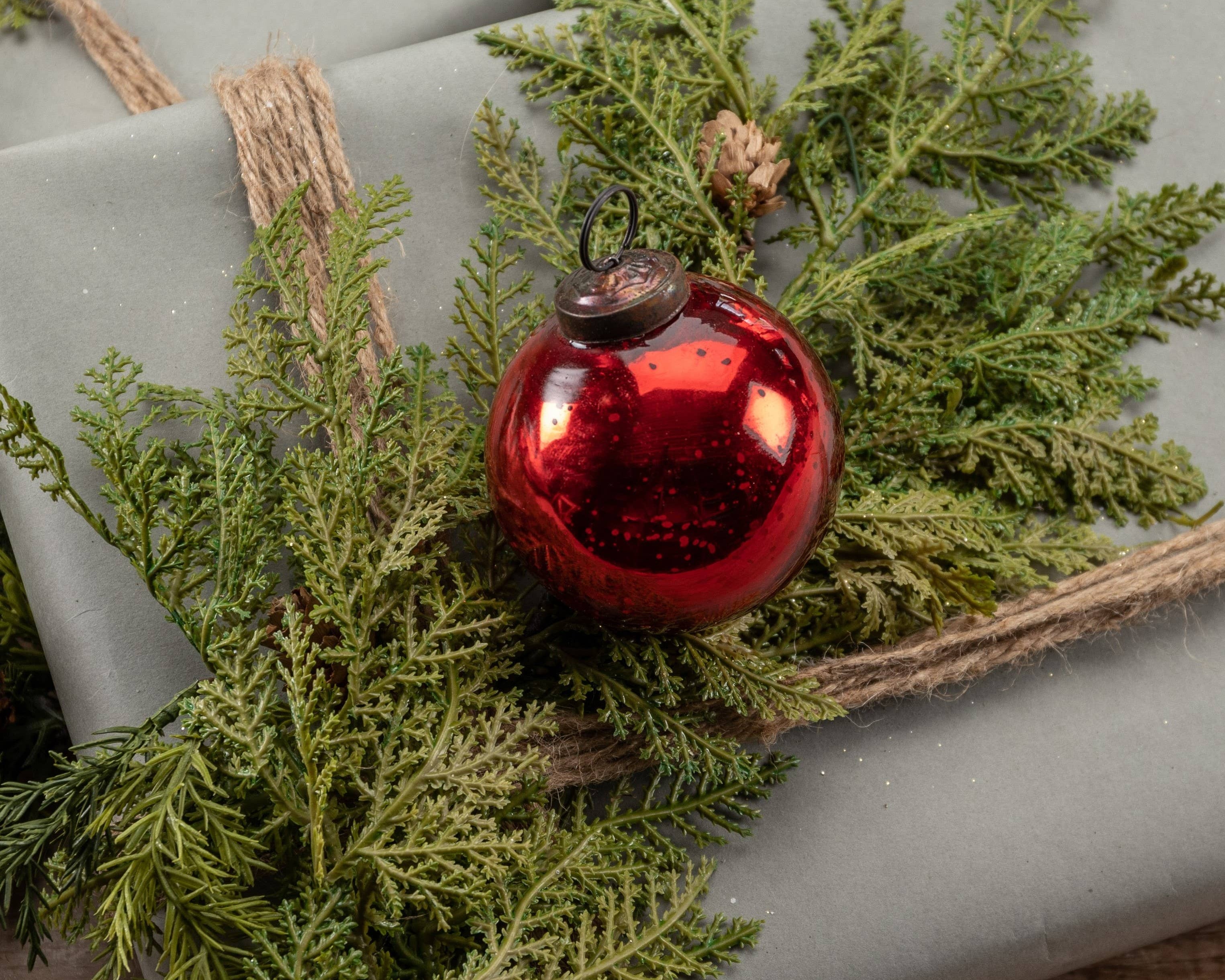 Red Kugel Ornament 3"