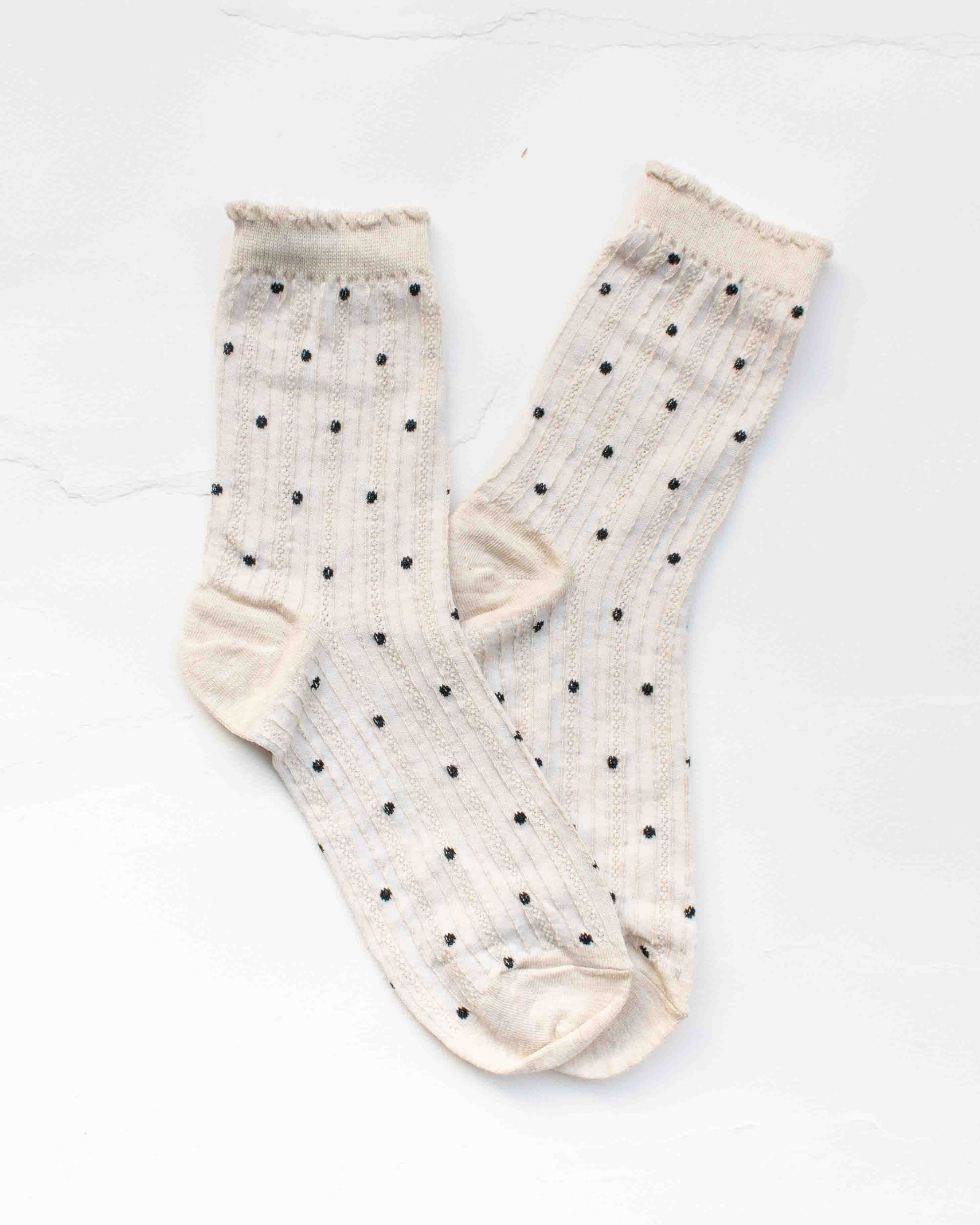 Polka Dot Ribbed Socks