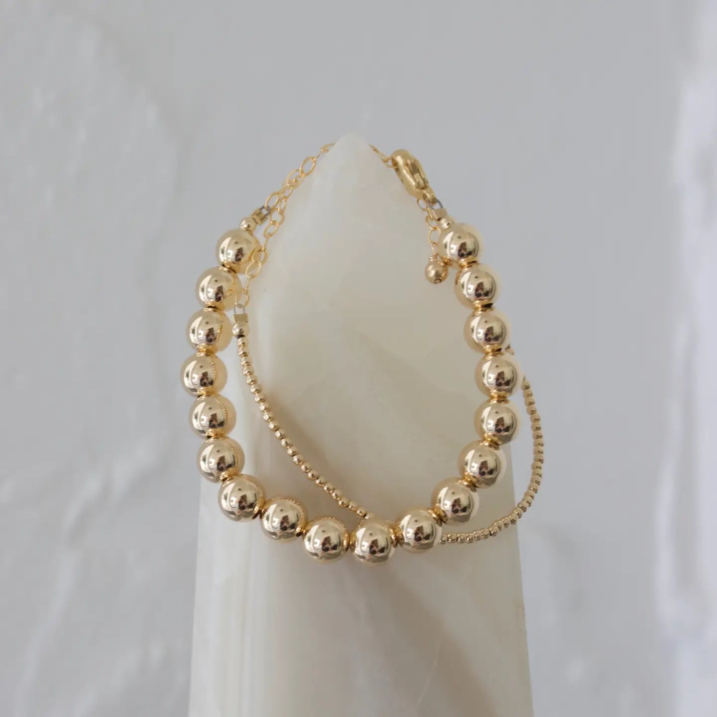 Chunky Gold Filled Round Bead Bracelet