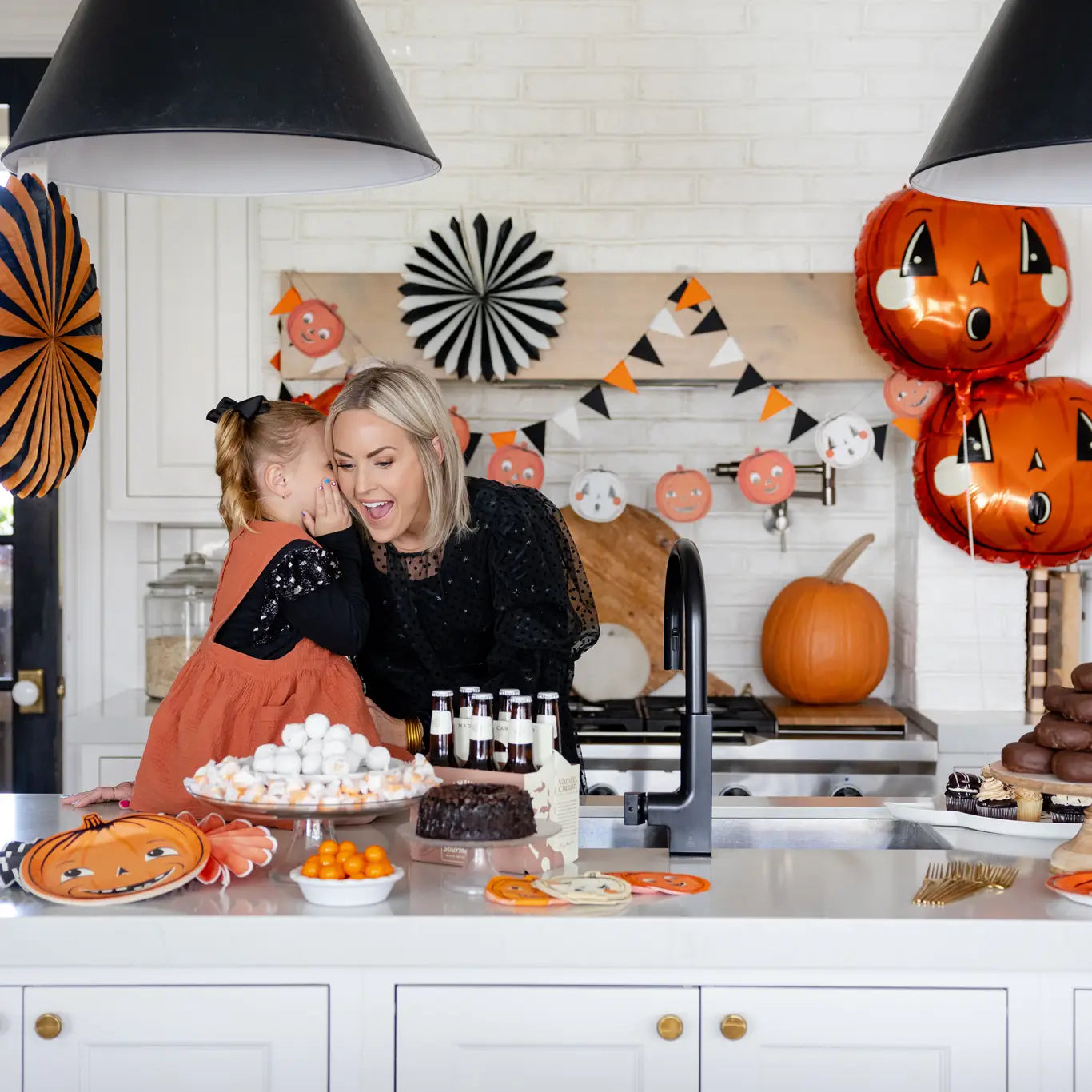 Vintage Halloween Pumpkins and Felt Pennant Banner