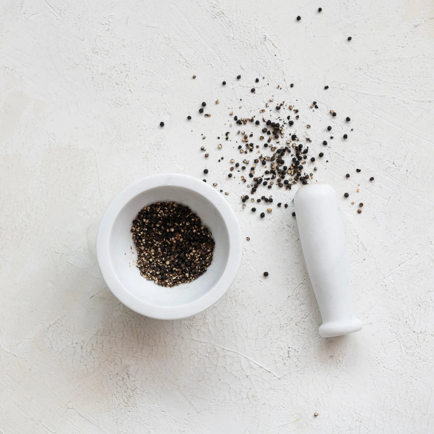 Marble Mortar & Pestle, White