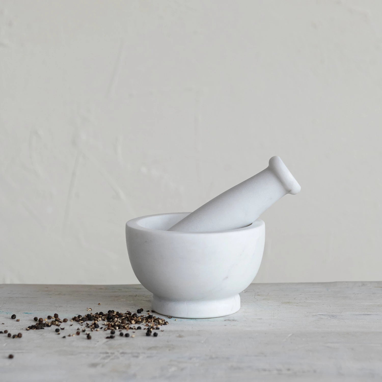 Marble Mortar & Pestle, White