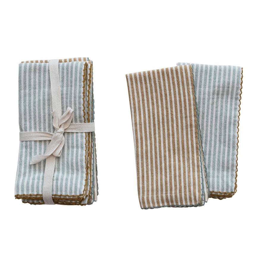 Cotton Napkins w/ Stripes, Set of 4