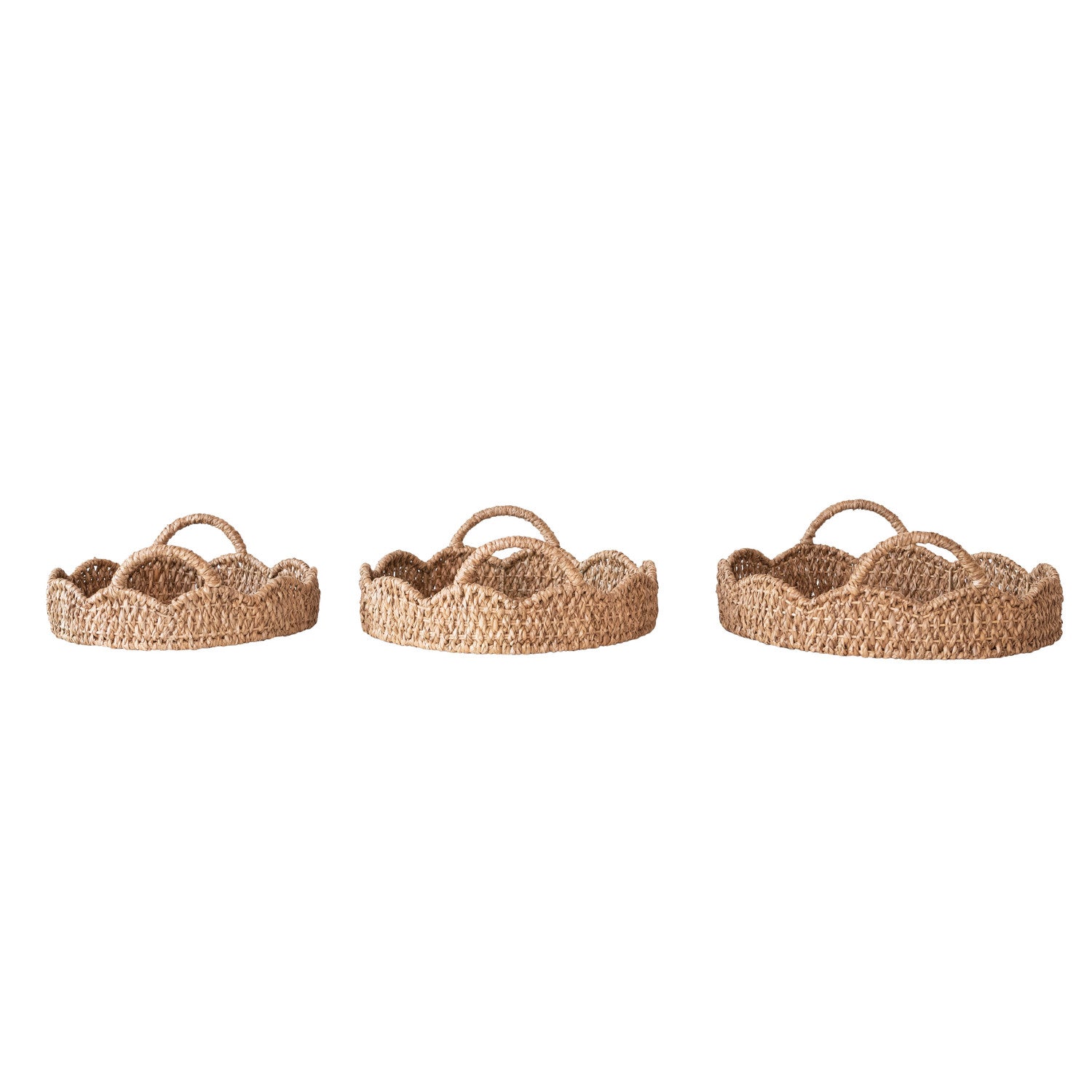 Braided Scalloped Edge Rattan Tray