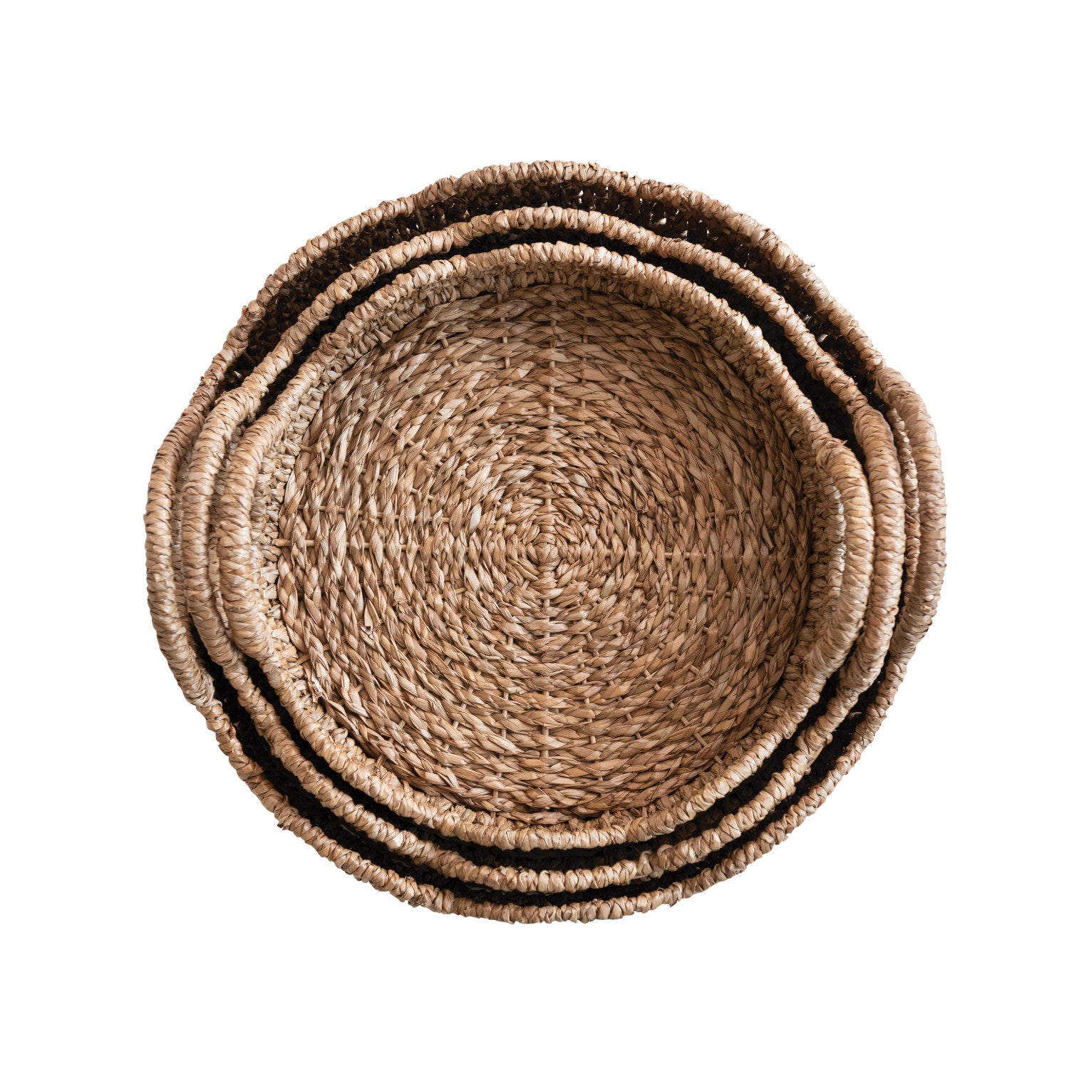 Braided Scalloped Edge Rattan Tray