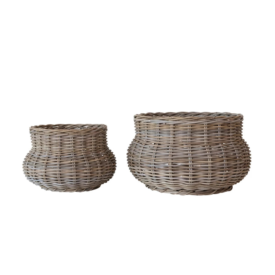 Hand-Woven Rattan Planter