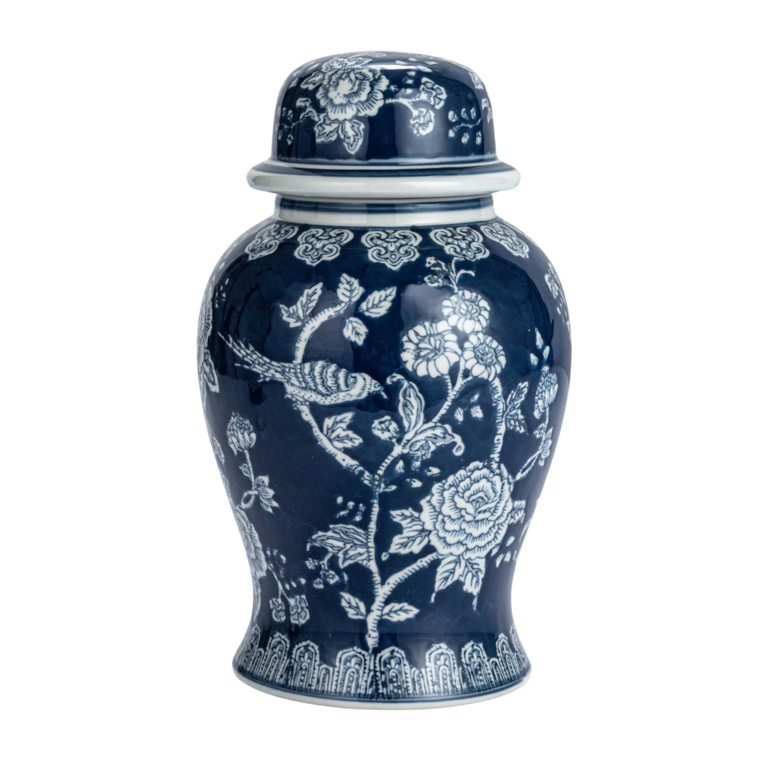 Decorative Hand-Painted Ceramic Ginger Jar
