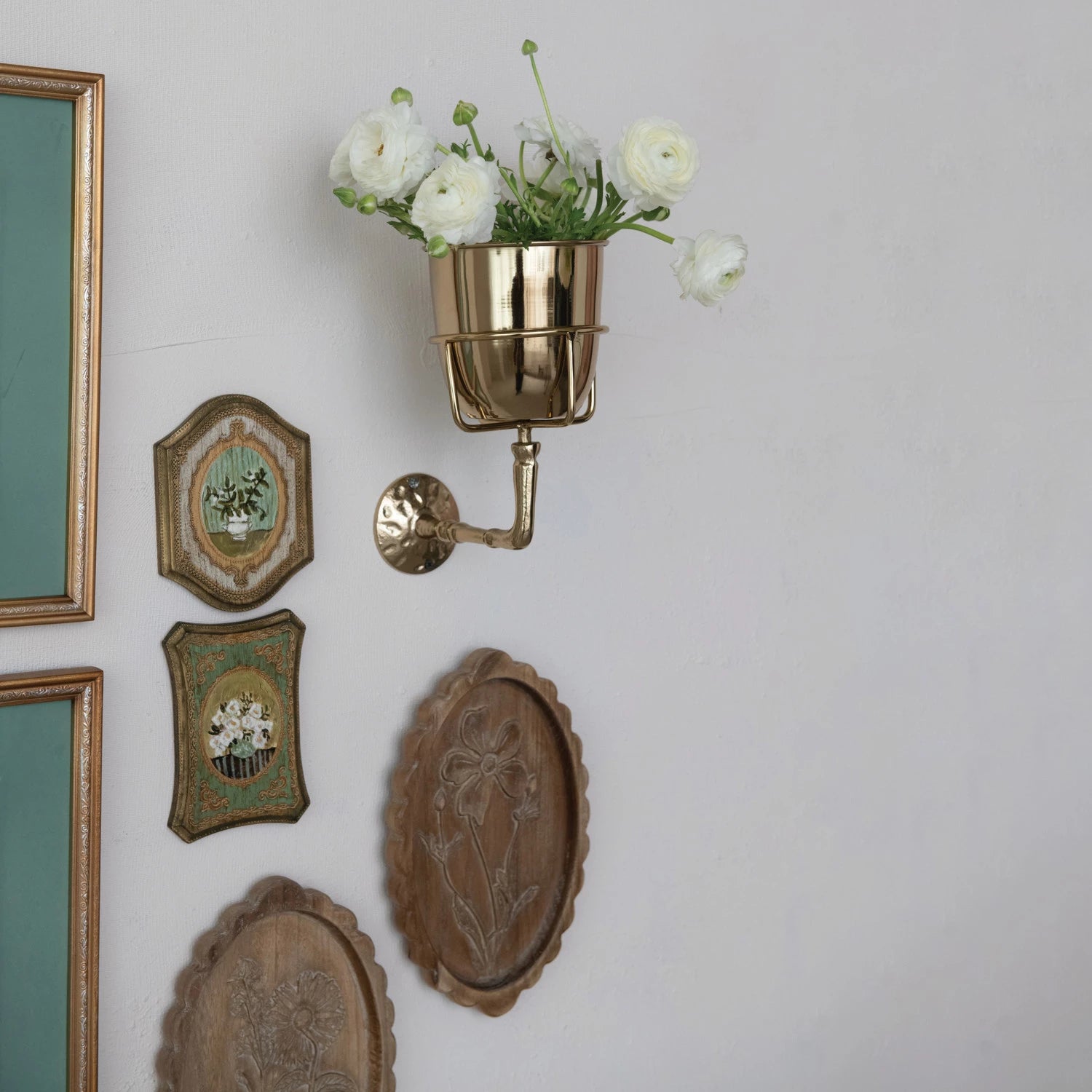 Gold Hanging Wall Planter
