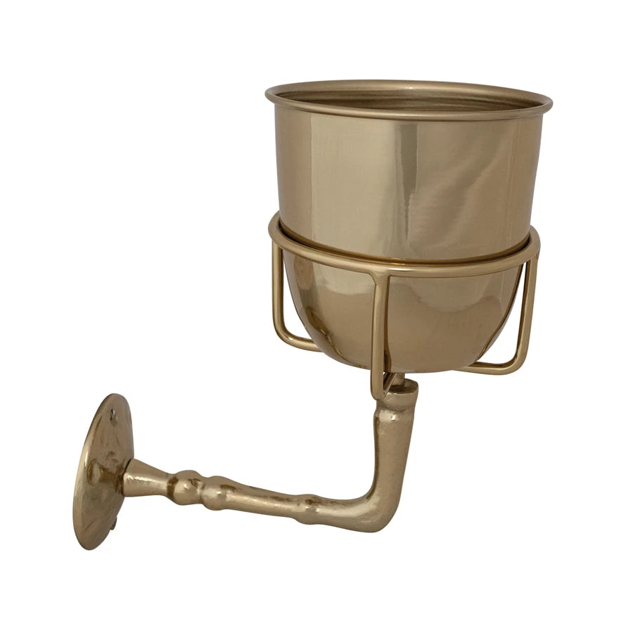 Gold Hanging Wall Planter