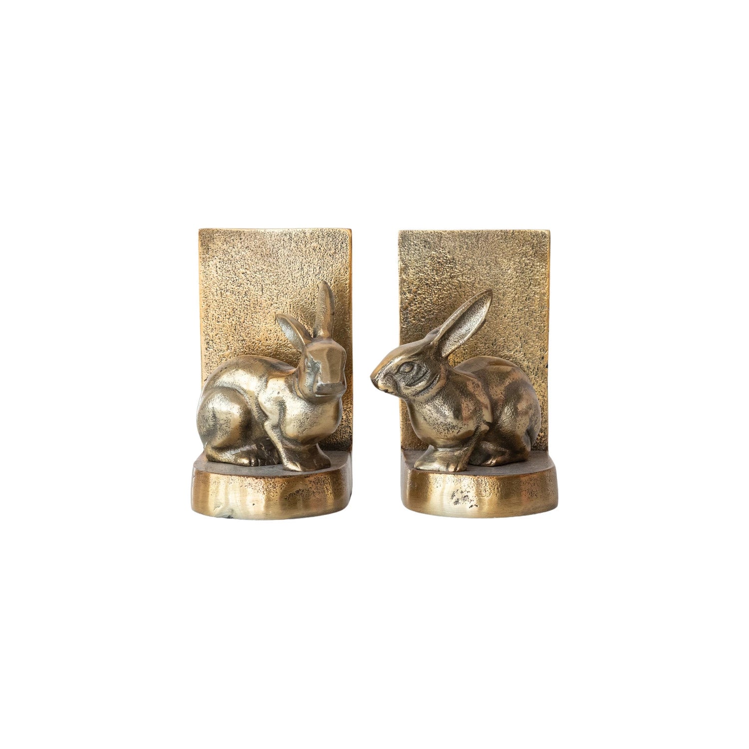 Antique Gold Cast Rabbit Bookends