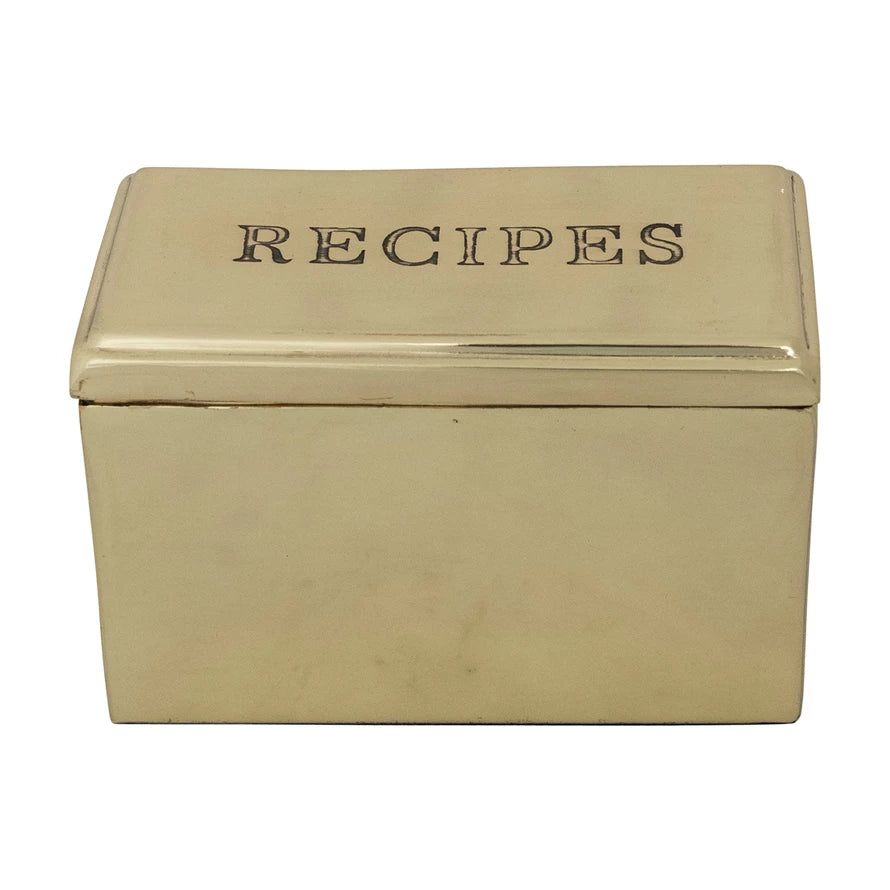 Etched Stainless Steel Recipe Box
