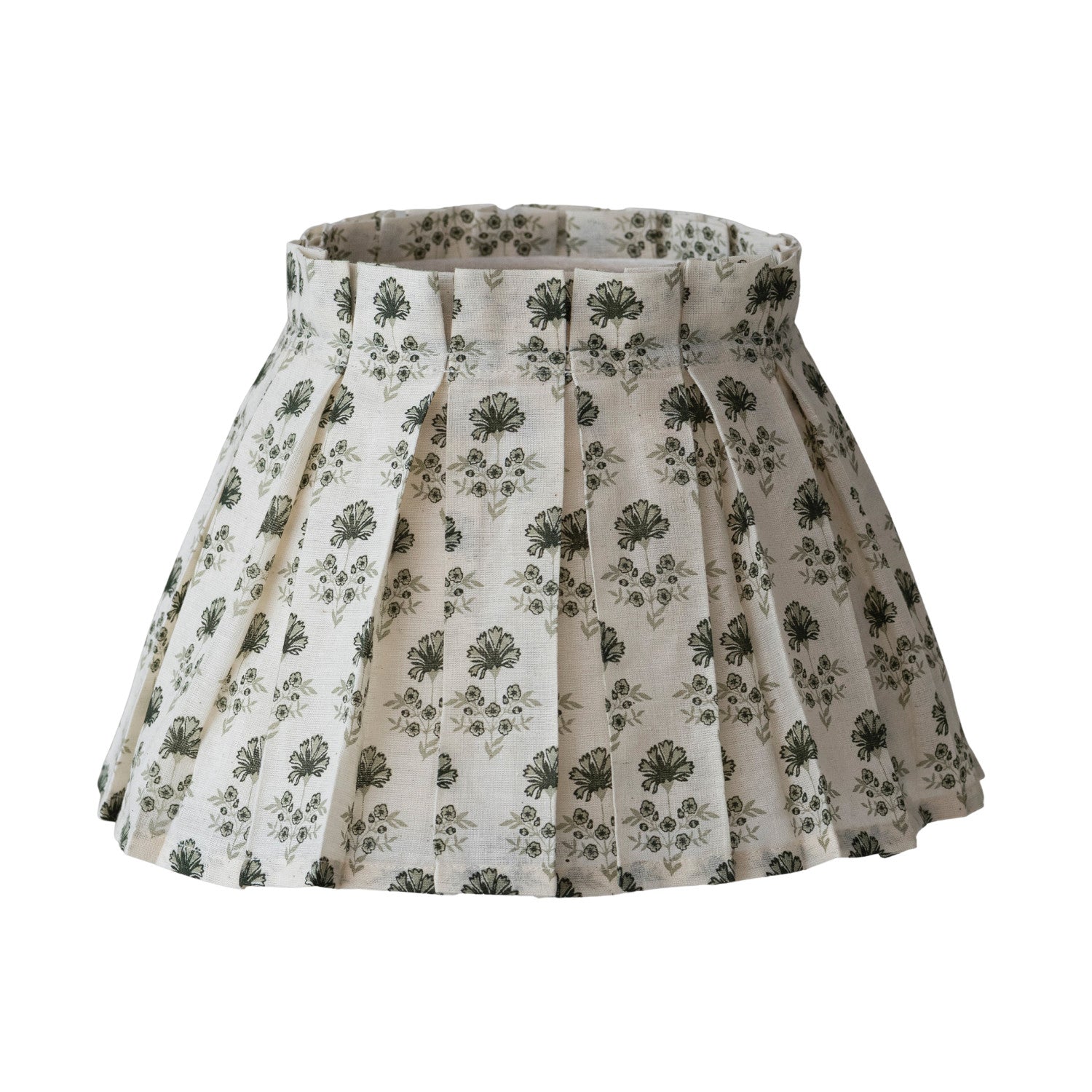 Green Floral Clip-on Lampshade