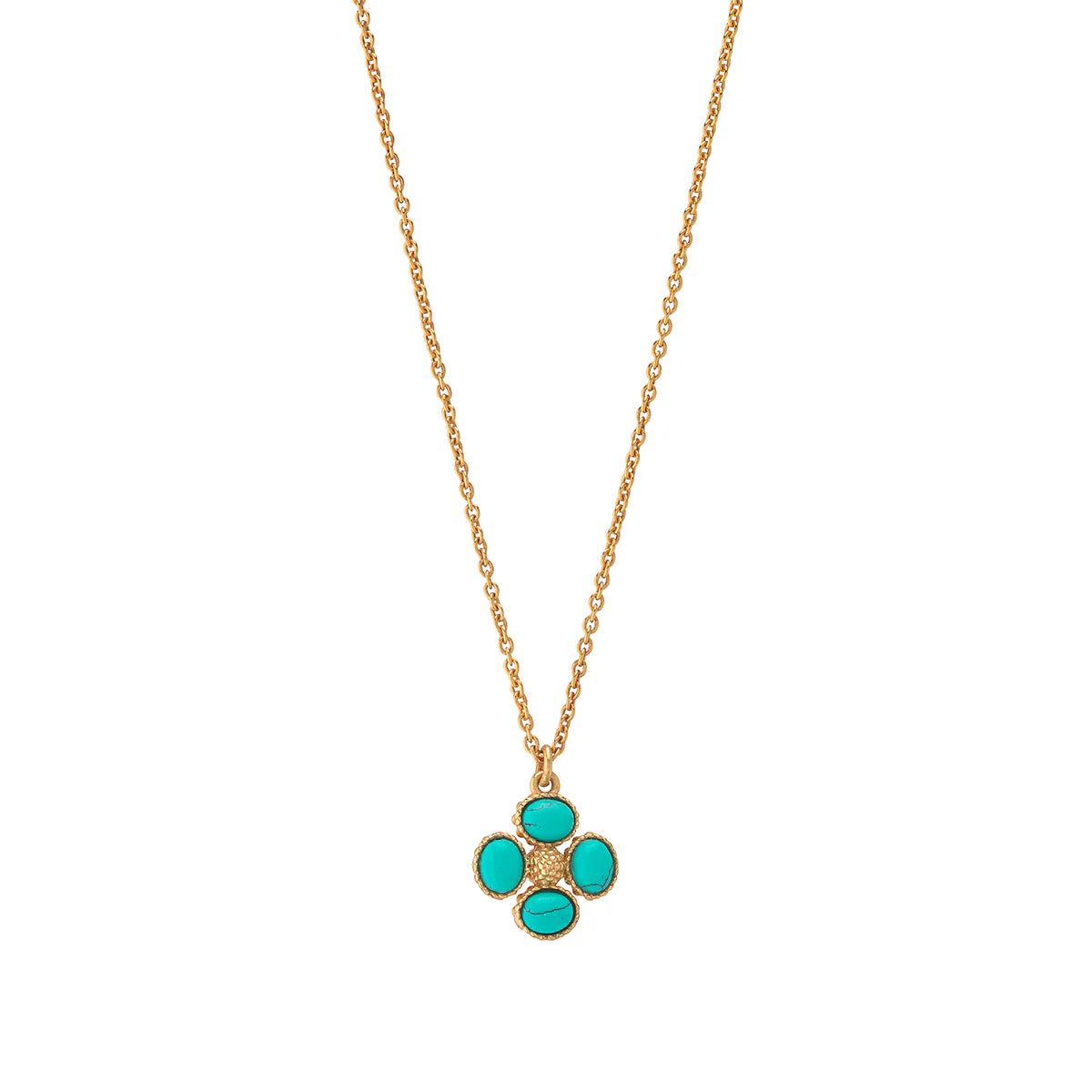 Berry Clover Double Sided Turquoise Necklace