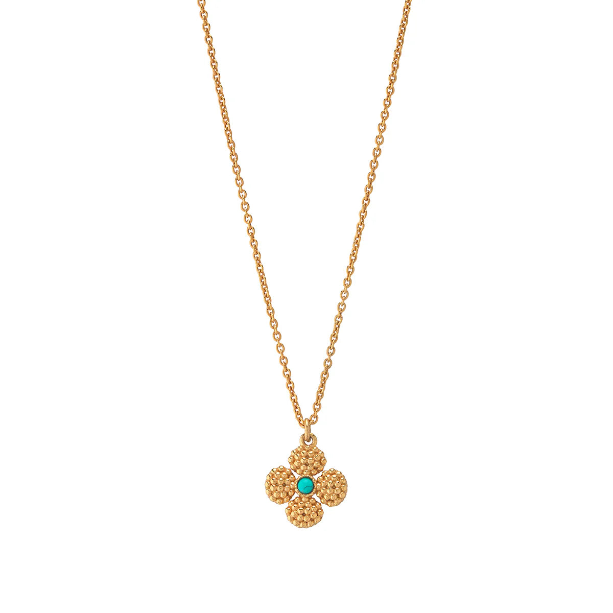 Berry Clover Double Sided Turquoise Necklace