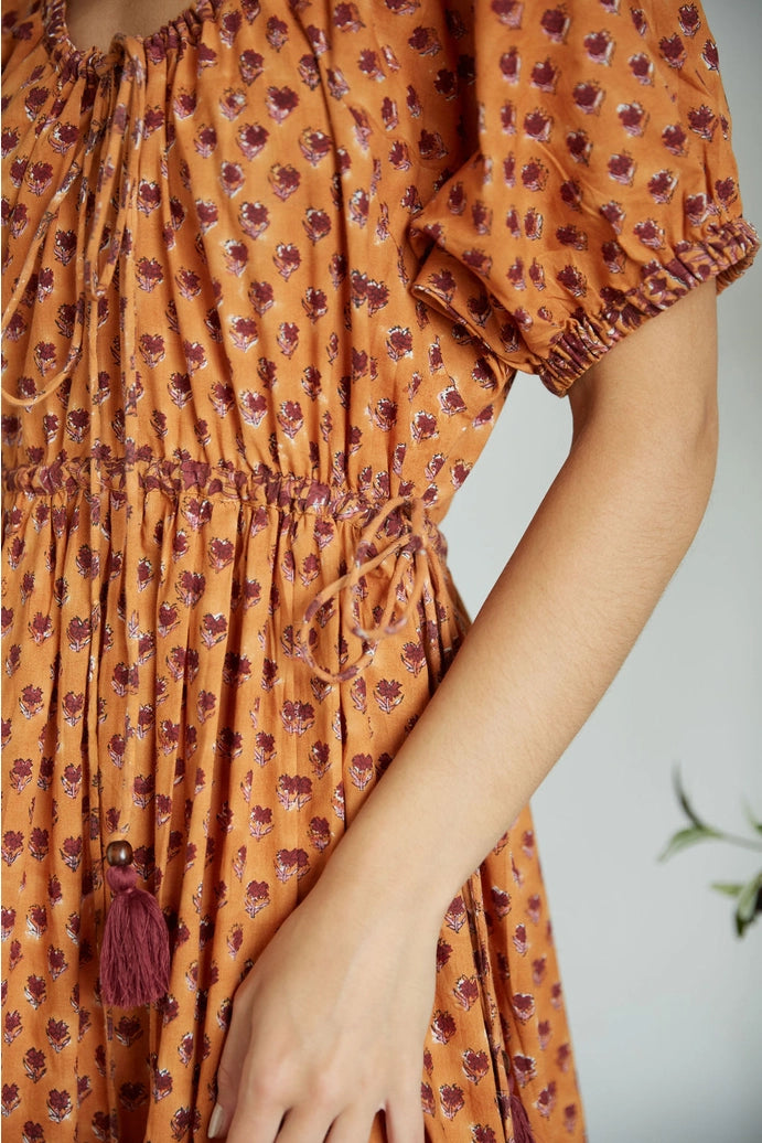 Block Printed One Size Dress: Amboseli