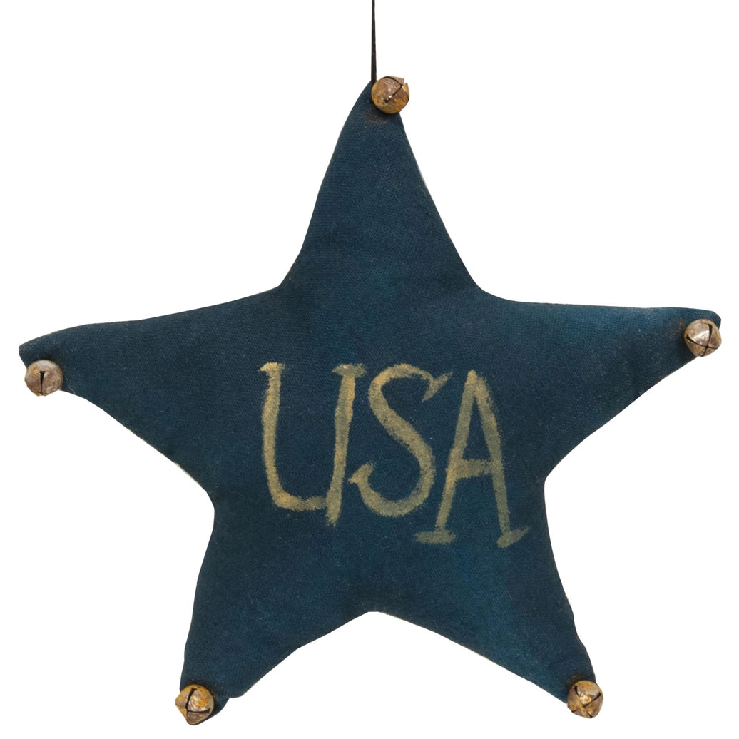 Navy USA Star Ornament w/Jingle Bells