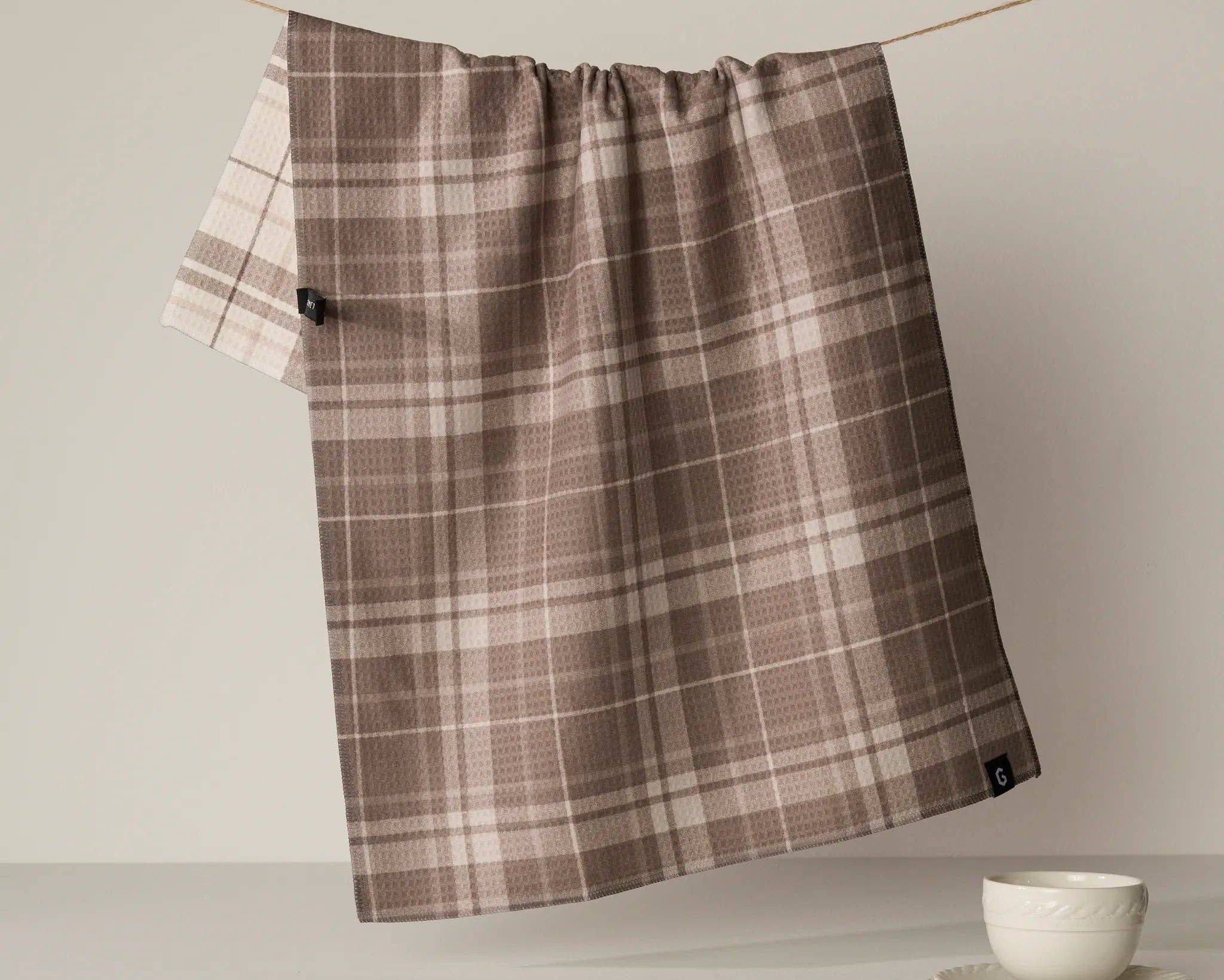 Oat Plaid Luxe Towel