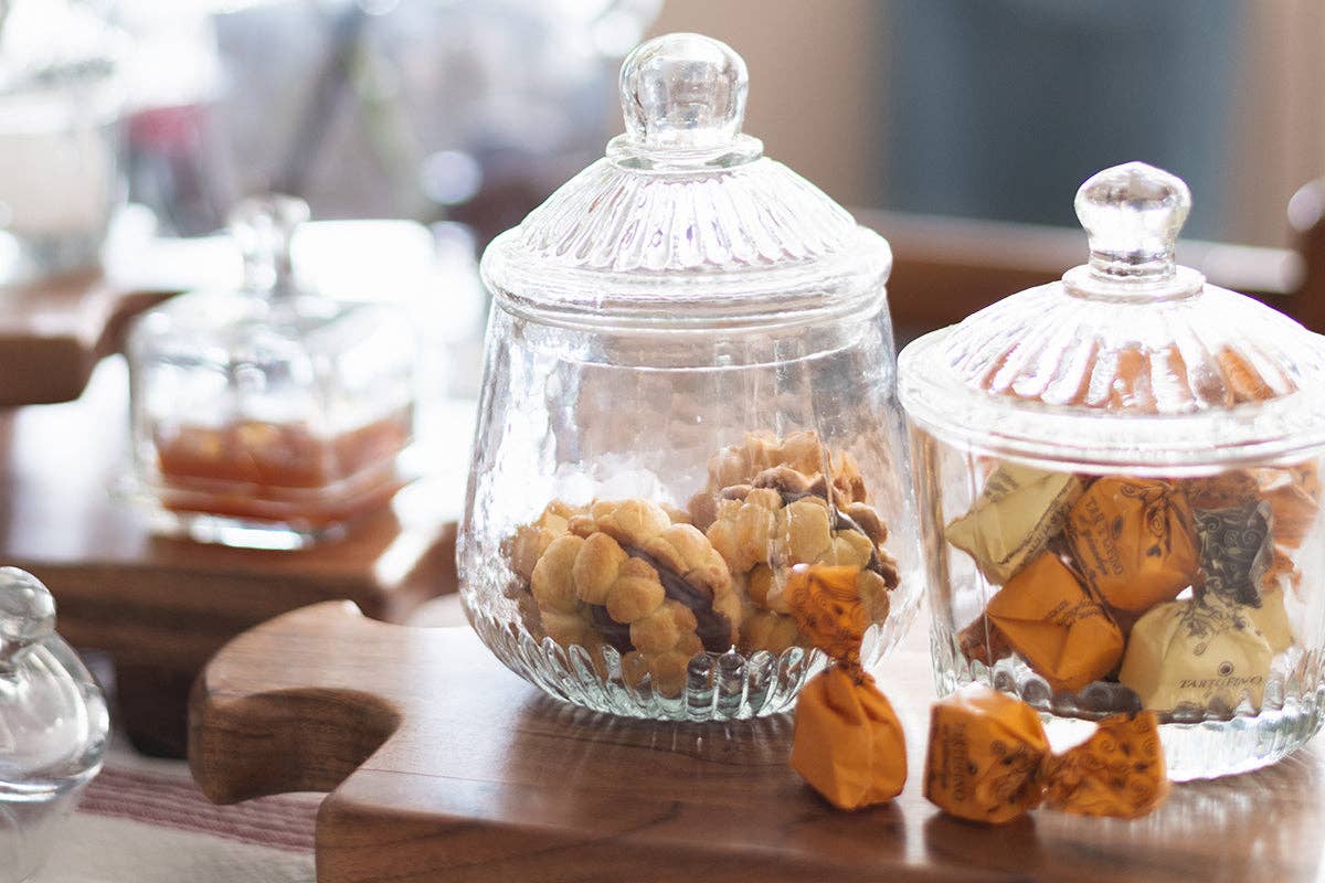 French Glass Bistro Biscuit Jar with Lid