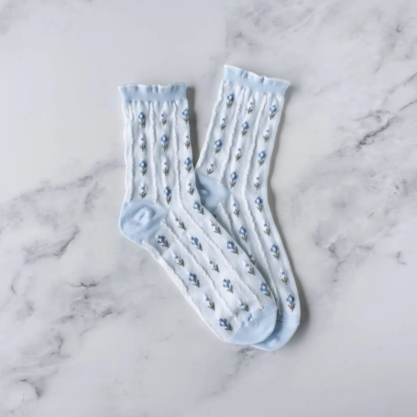 Pastel Color Floral Casual Socks