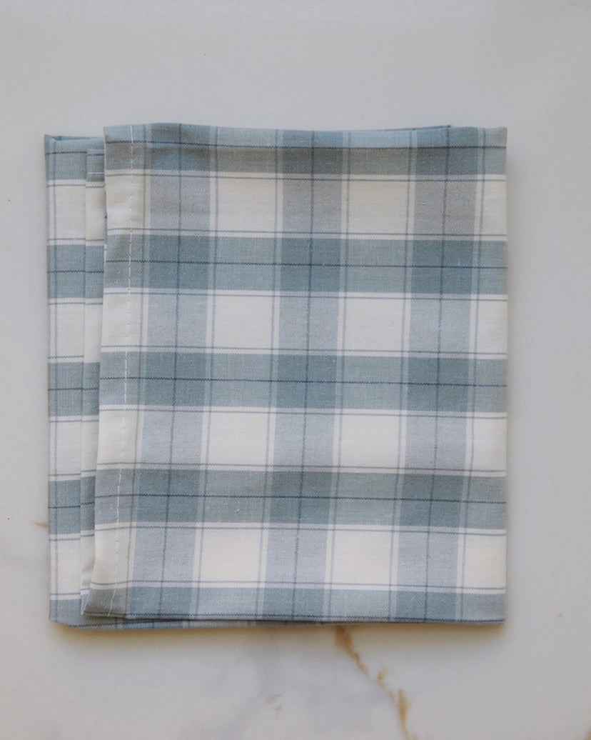 Grey Blue Plaid Napkin