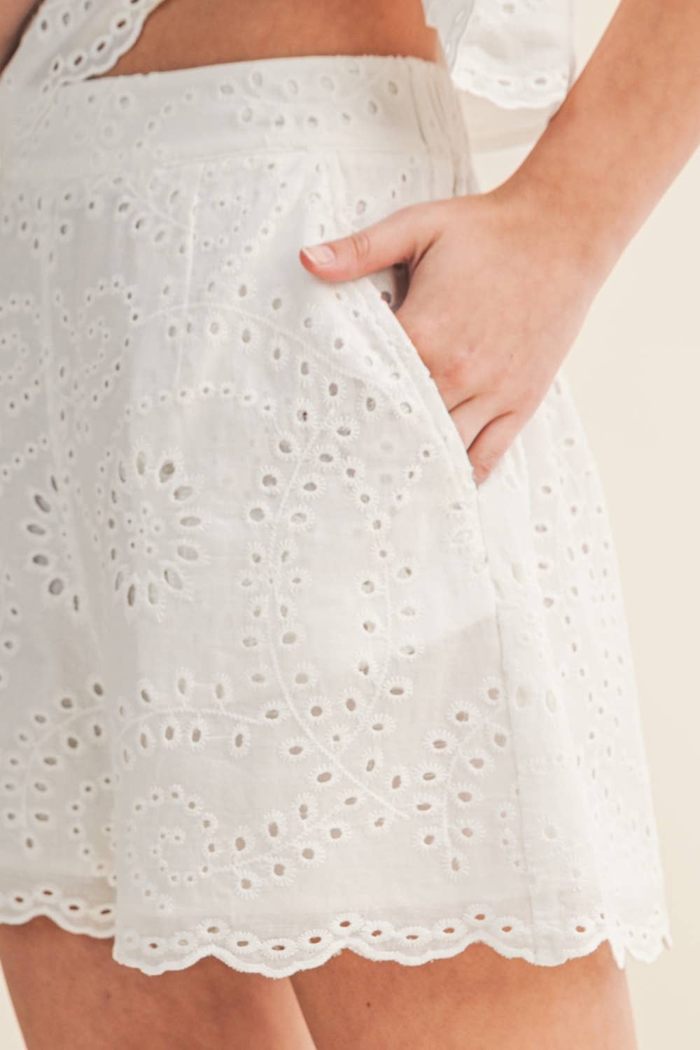 Blake Eyelet Scalloped Shorts