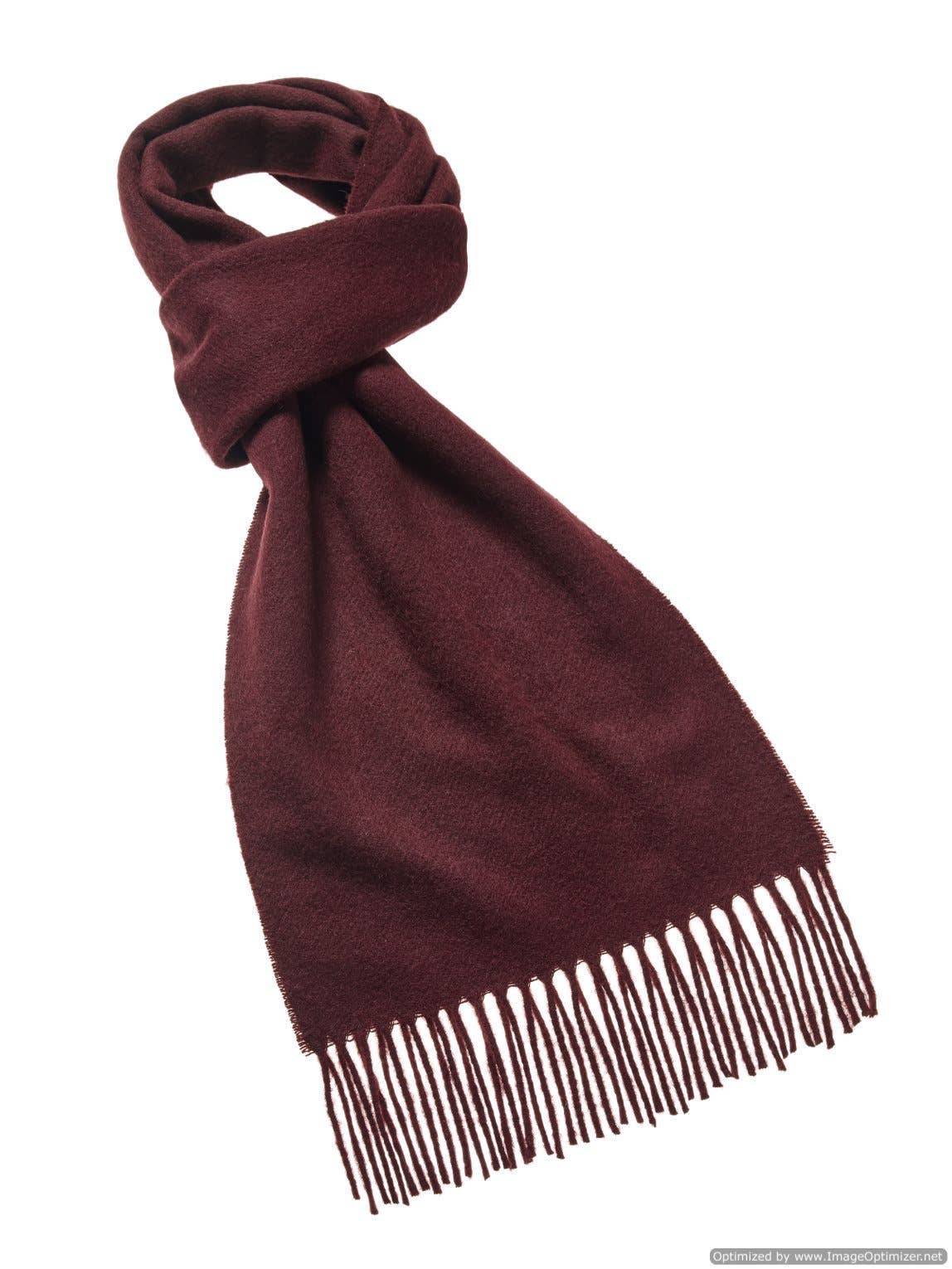 Luxury Claret Merino Lambswool Scarf