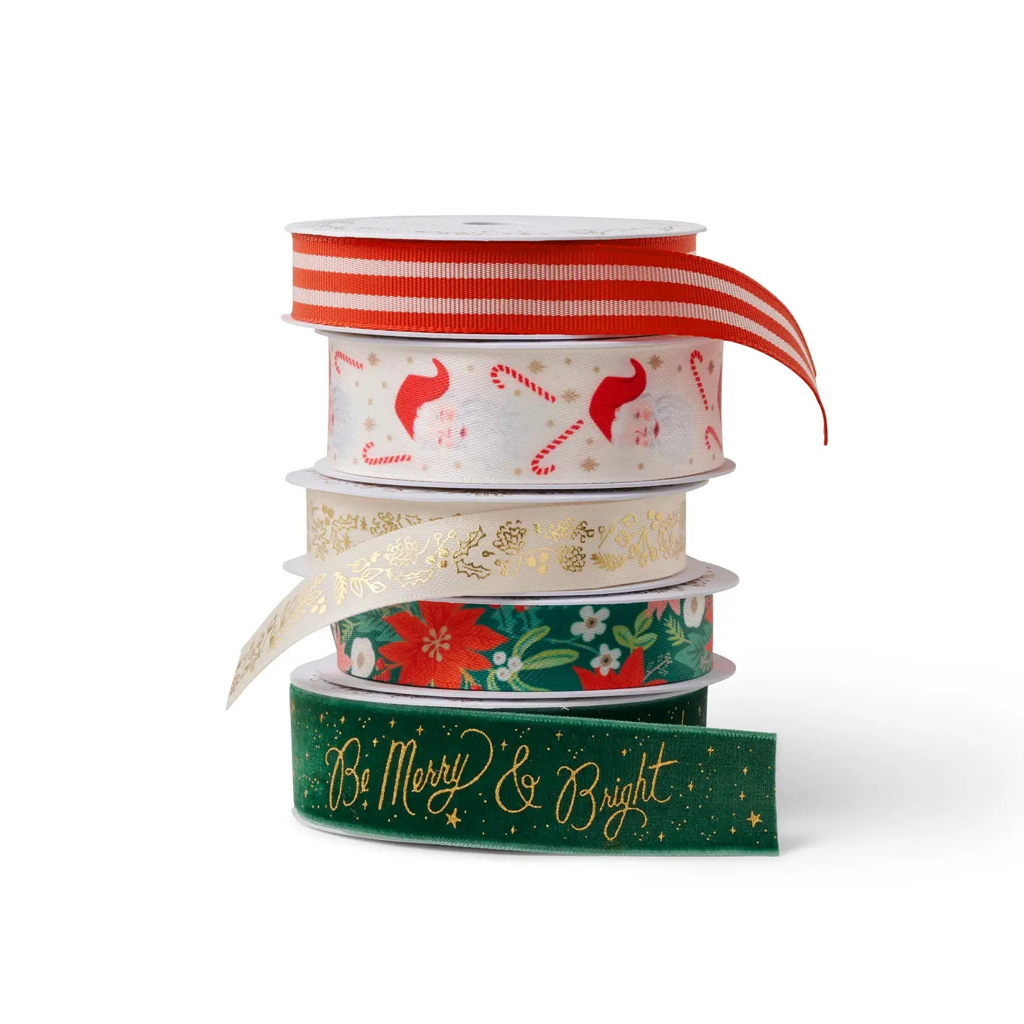 Be Merry & Bright Ribbon Set of 5