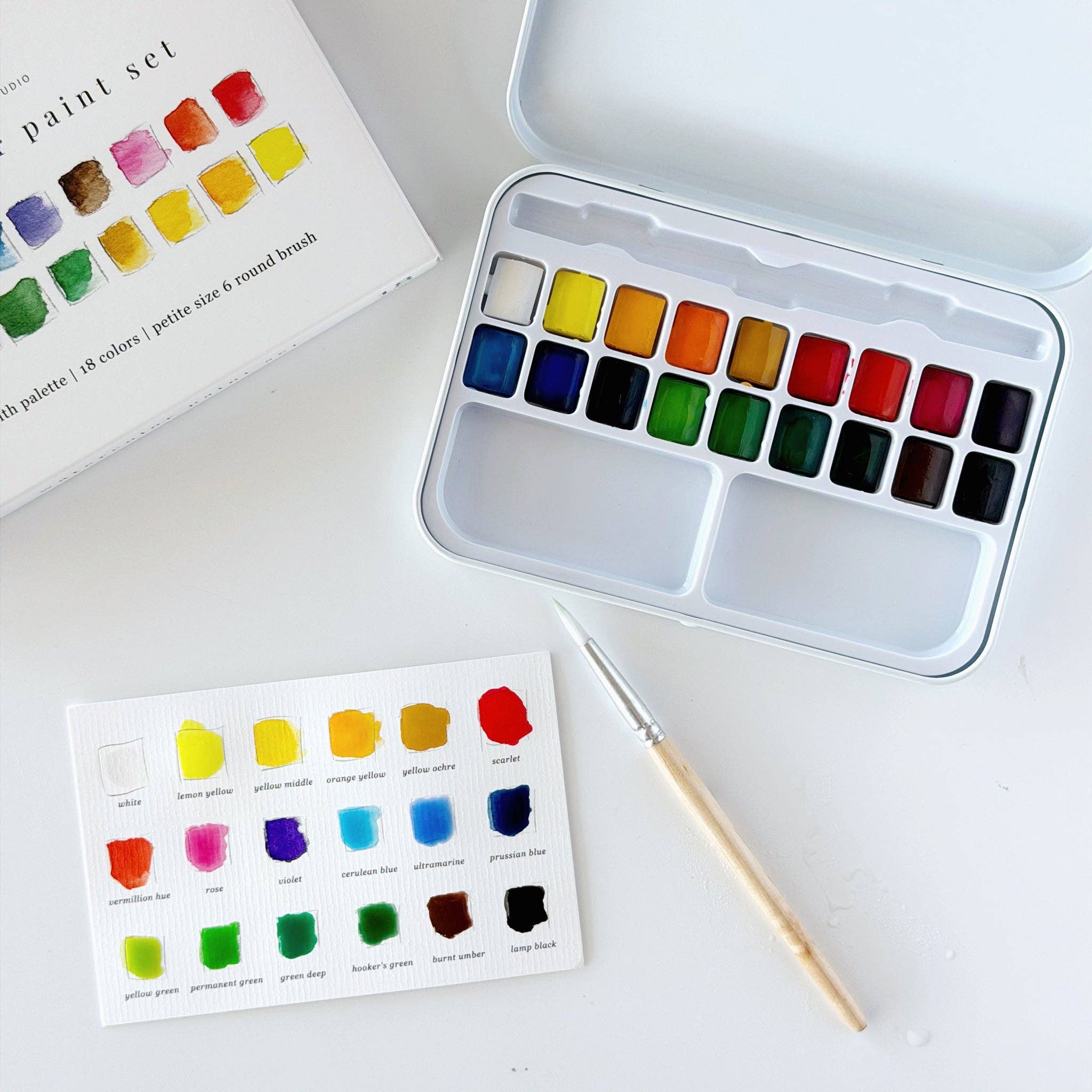 Watercolor Paint Set with Brush