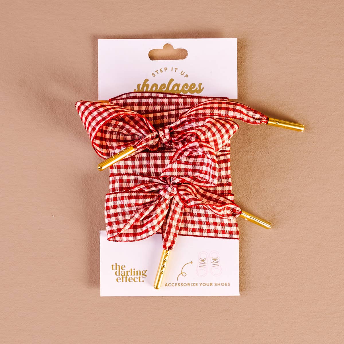Gingham Red Shoelaces