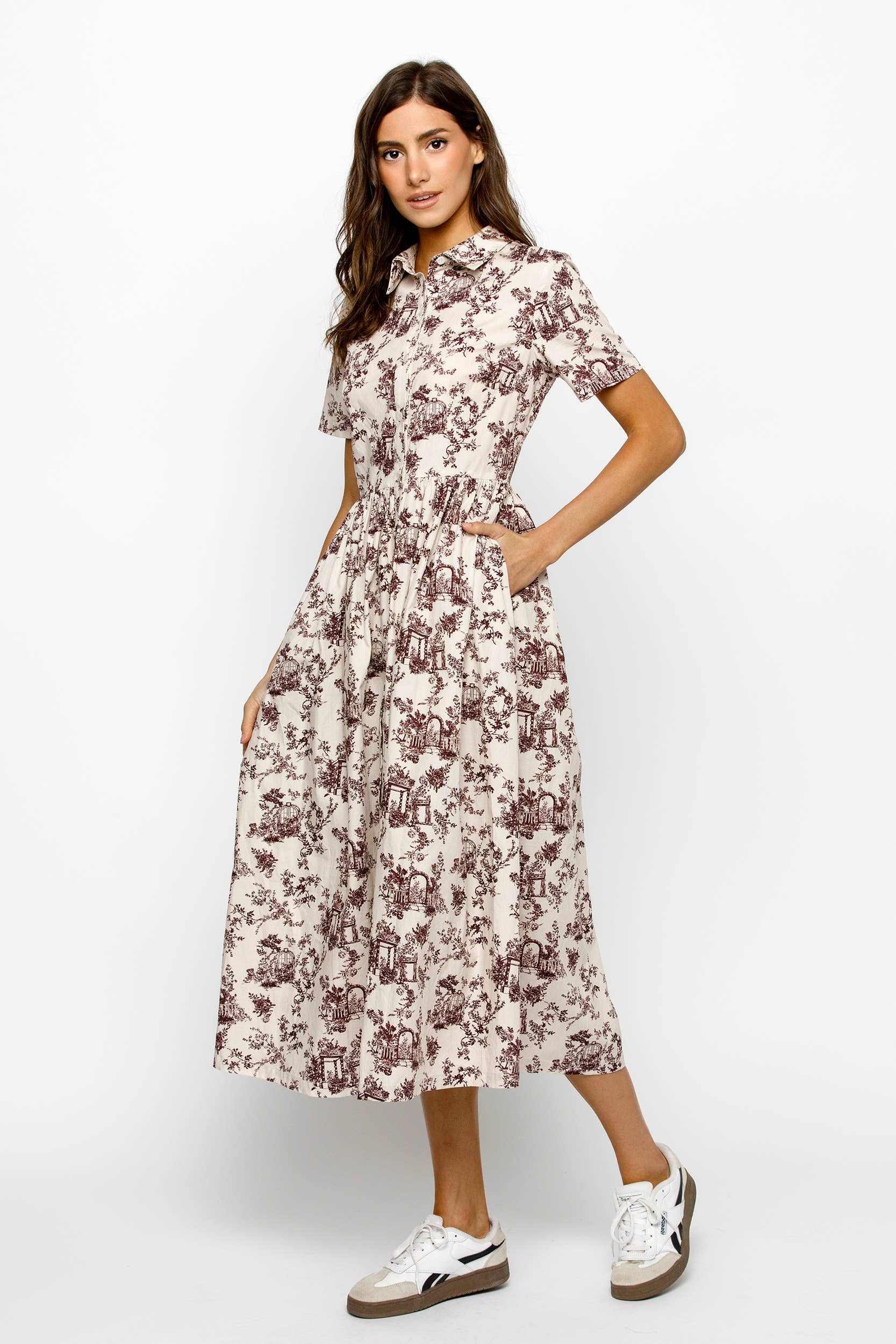 Garden Print Midi Dress