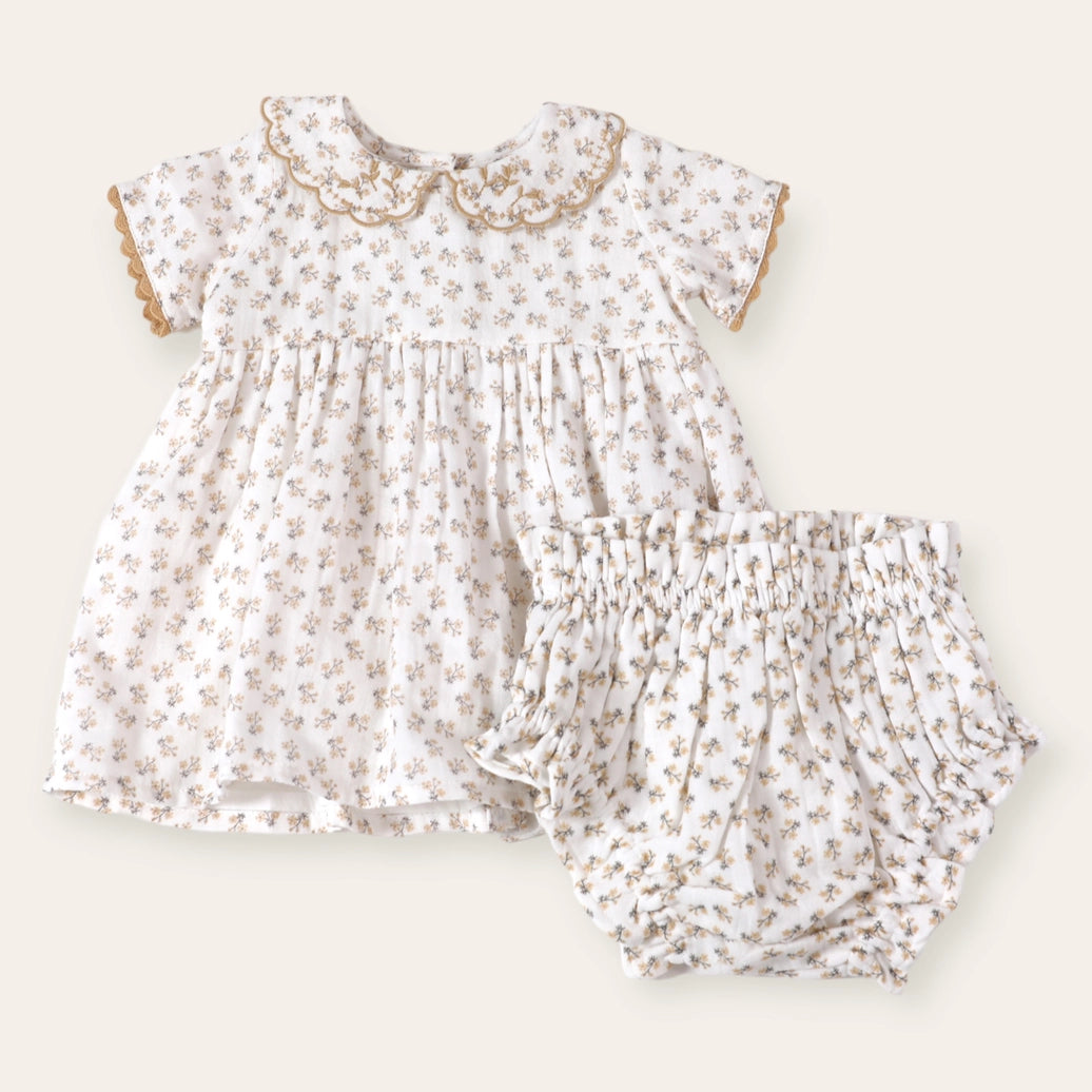 Emilia Ditsy Floral Baby Dress + Bloomer