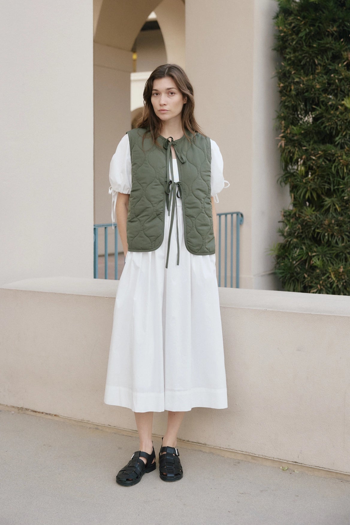 The Vega Dress | Puff Sleeve Midi Dress