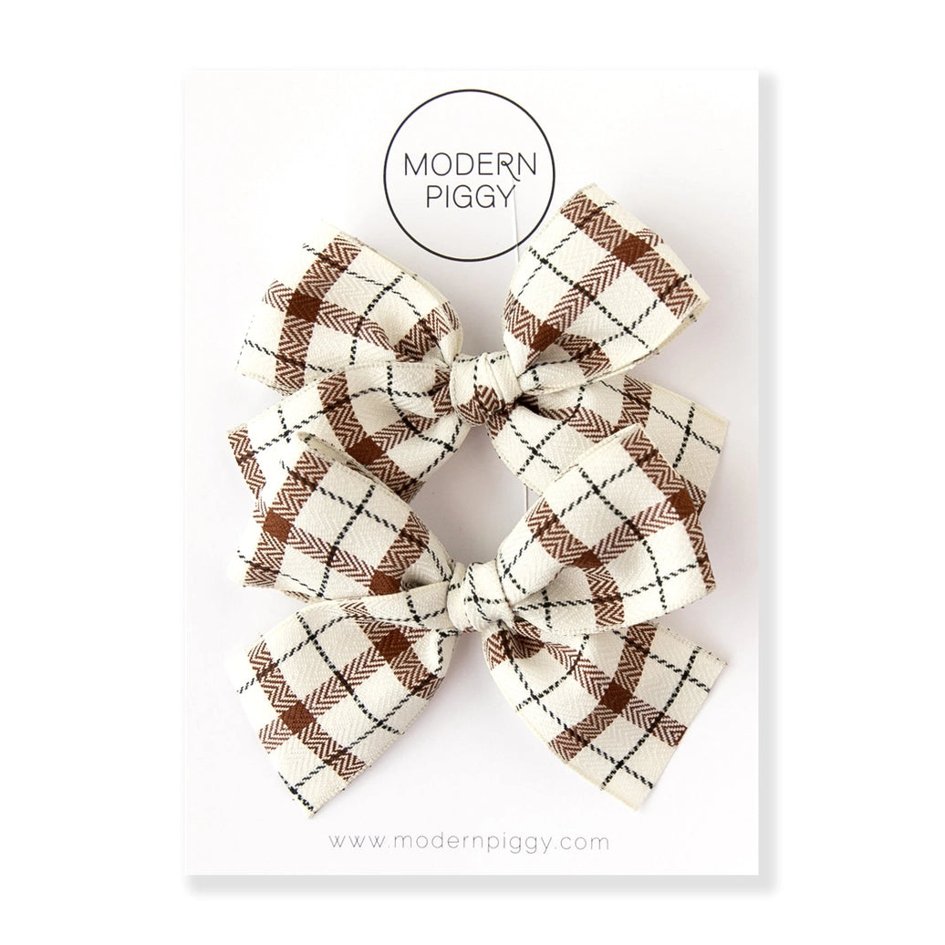 Schoolgirl Plaid | Pigtail Set - Ribbon Bow