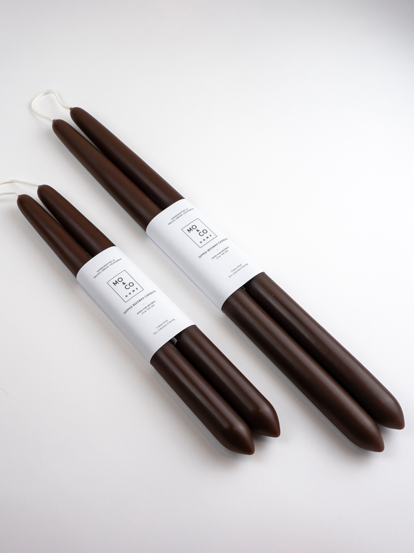 Beeswax Dipped Taper Candles - Chestnut