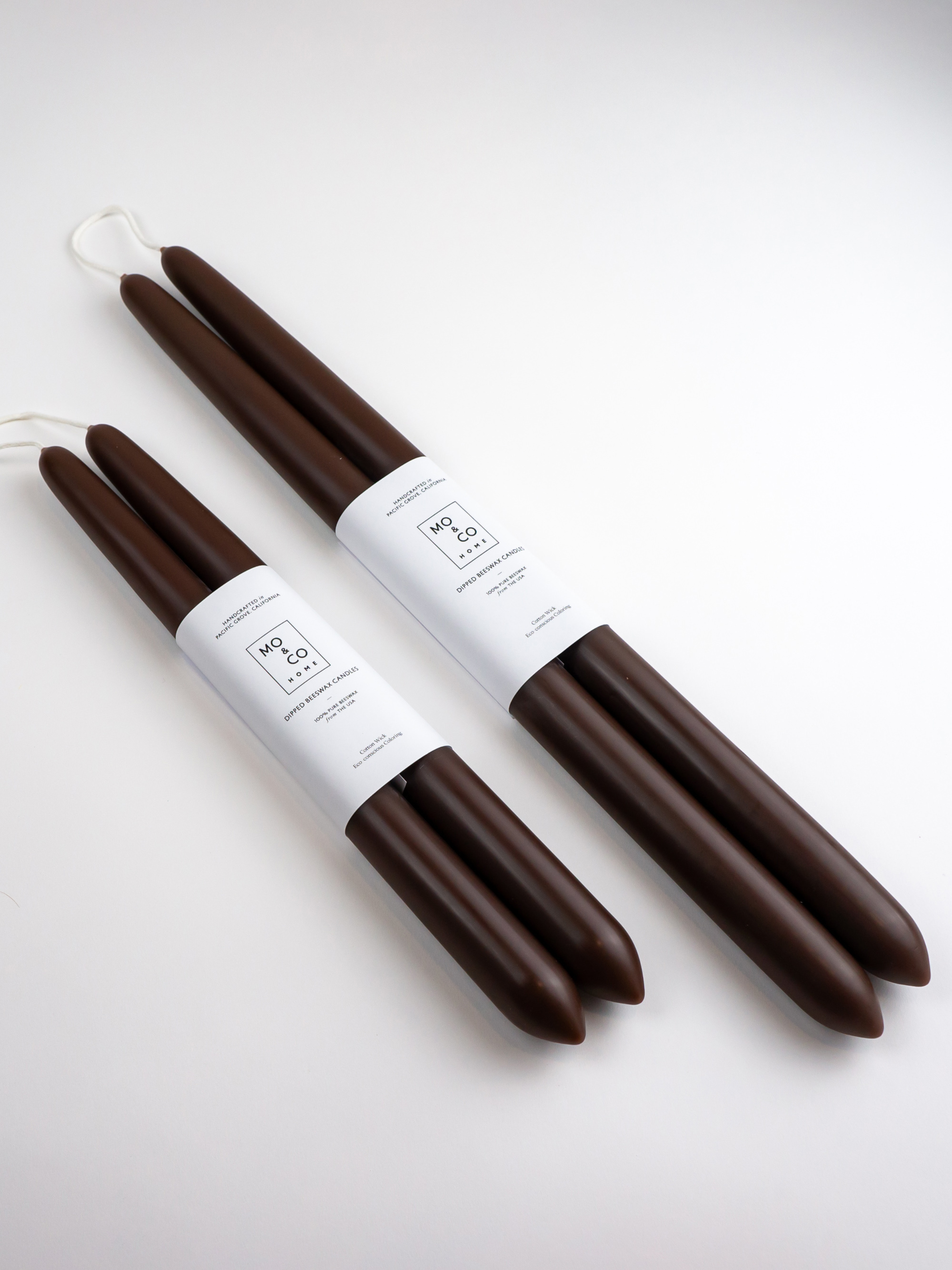 Beeswax Dipped Taper Candles - Chestnut