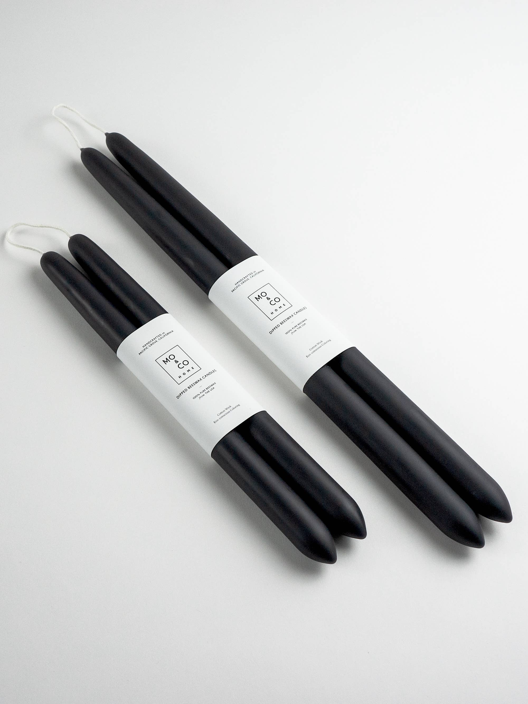 Beeswax Dipped Taper Candles - Charcoal