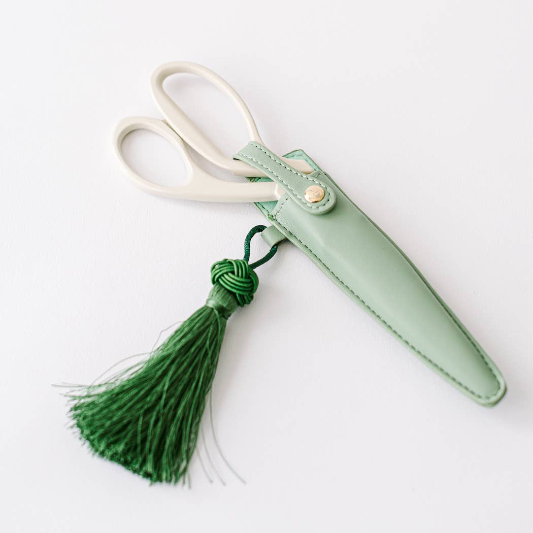 Sage Green Ivory and Gold Heirloom Scissors