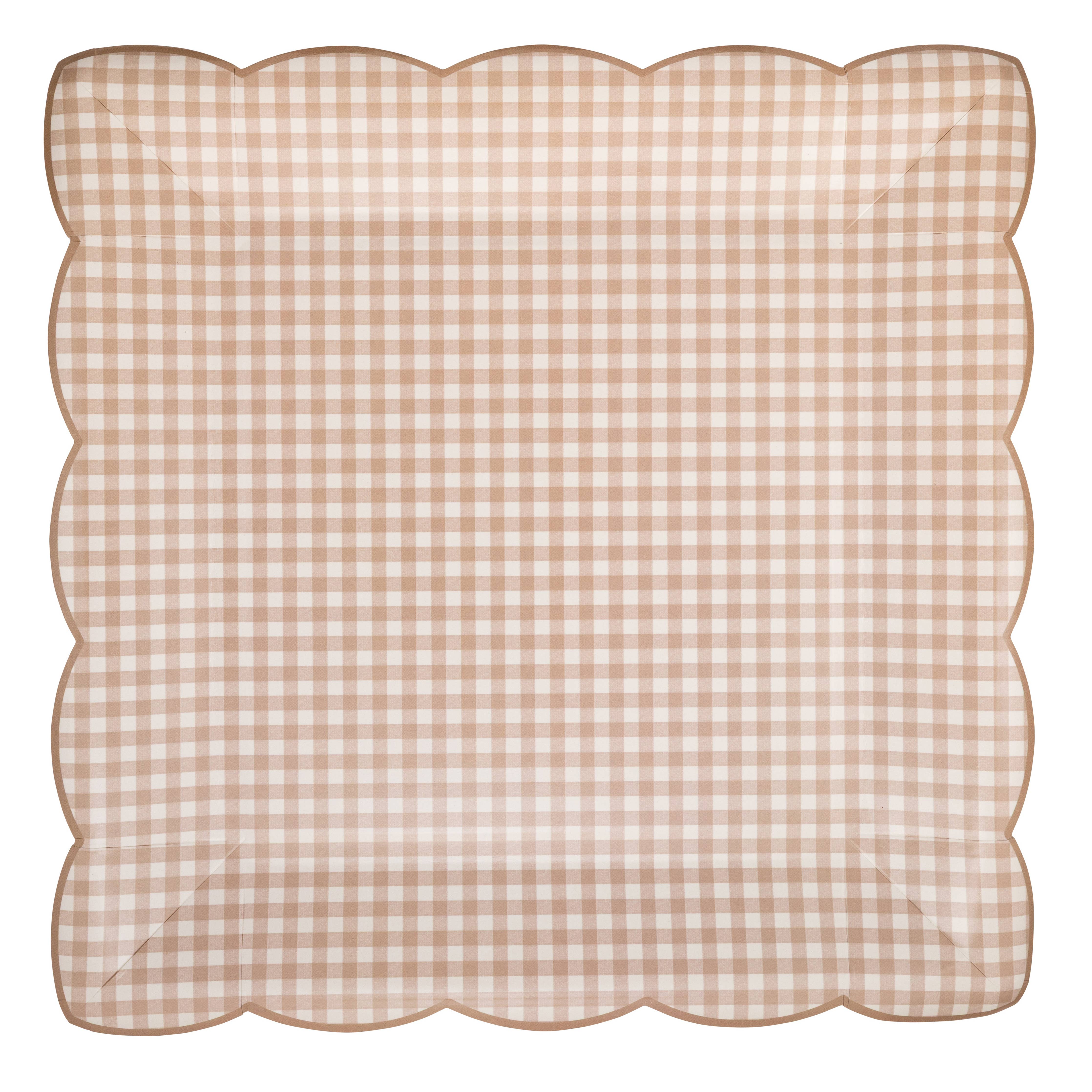 Light Brown Gingham Plate
