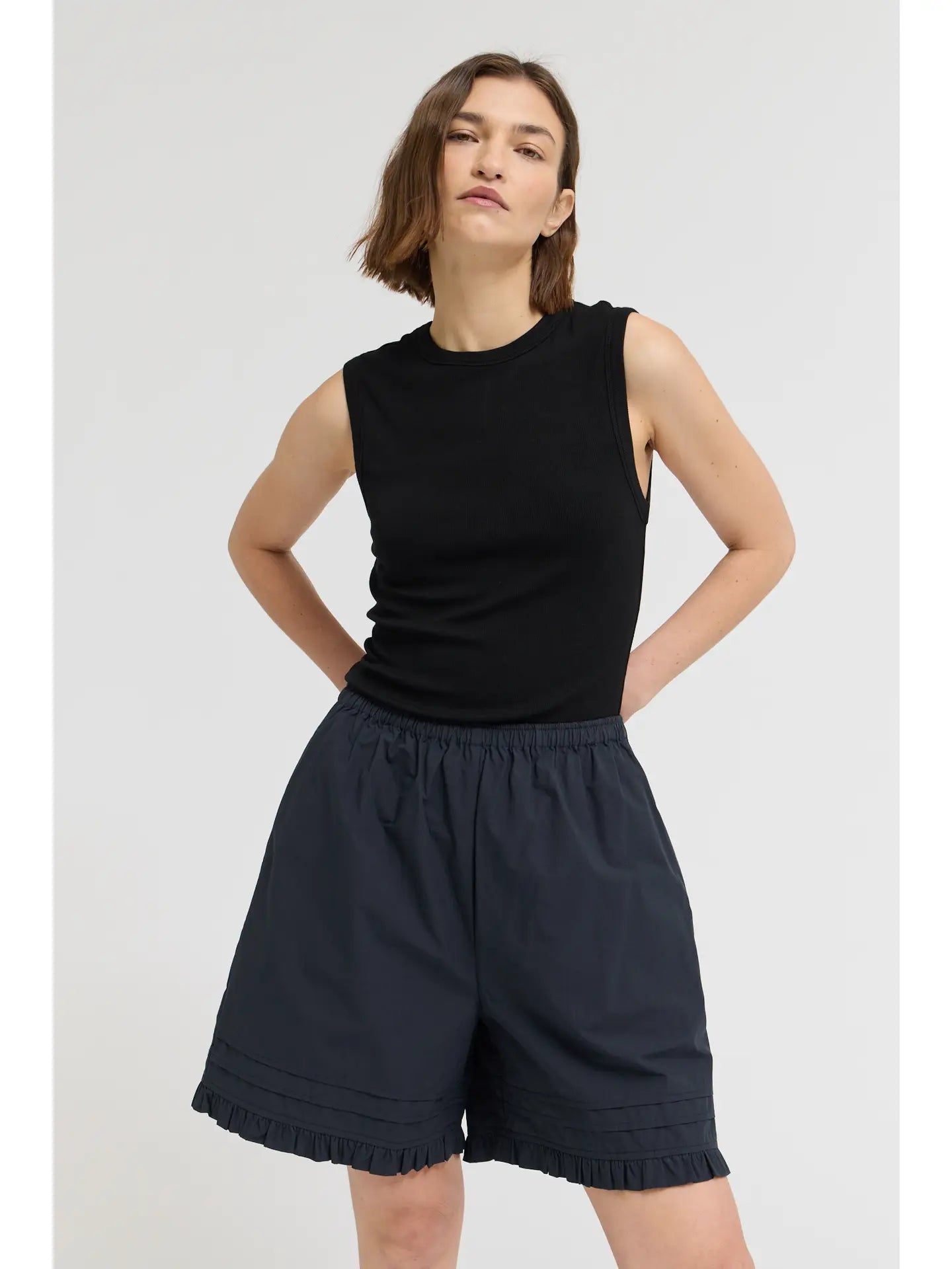 Ruffle Pleat Shorts