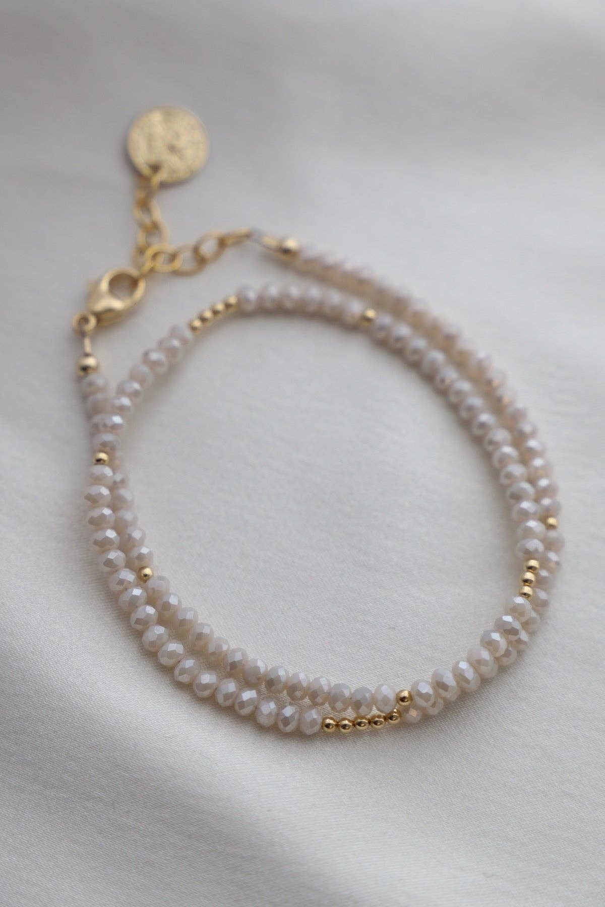 Alabaster Petite Crystal Double Wrap Bracelet