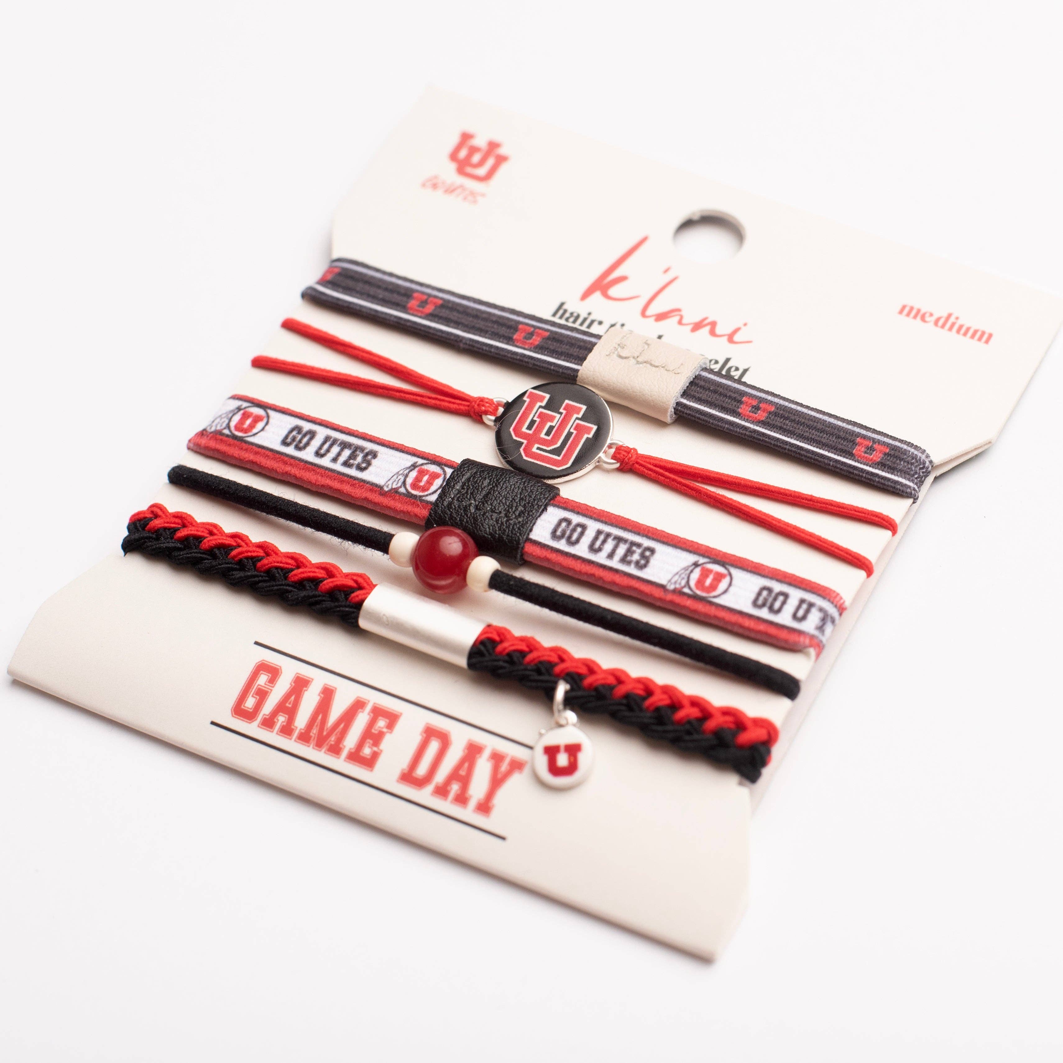 University of Utah Hair Tie Bracelets
