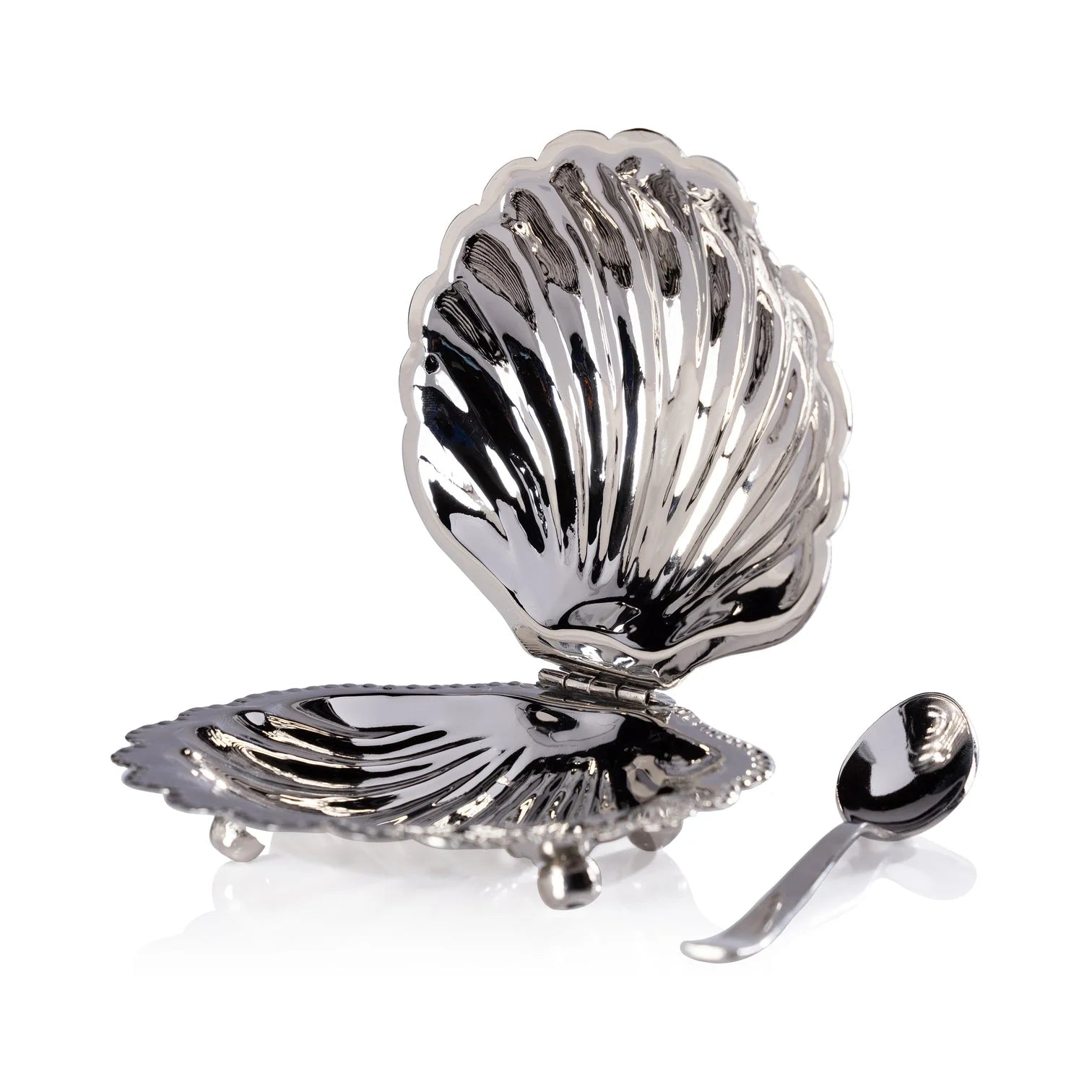 Cap Ferrat Fan Shell Lidded Bowl with Spoon