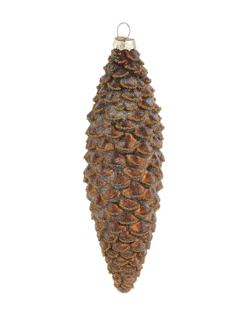 Flocked Pincecone Ornament