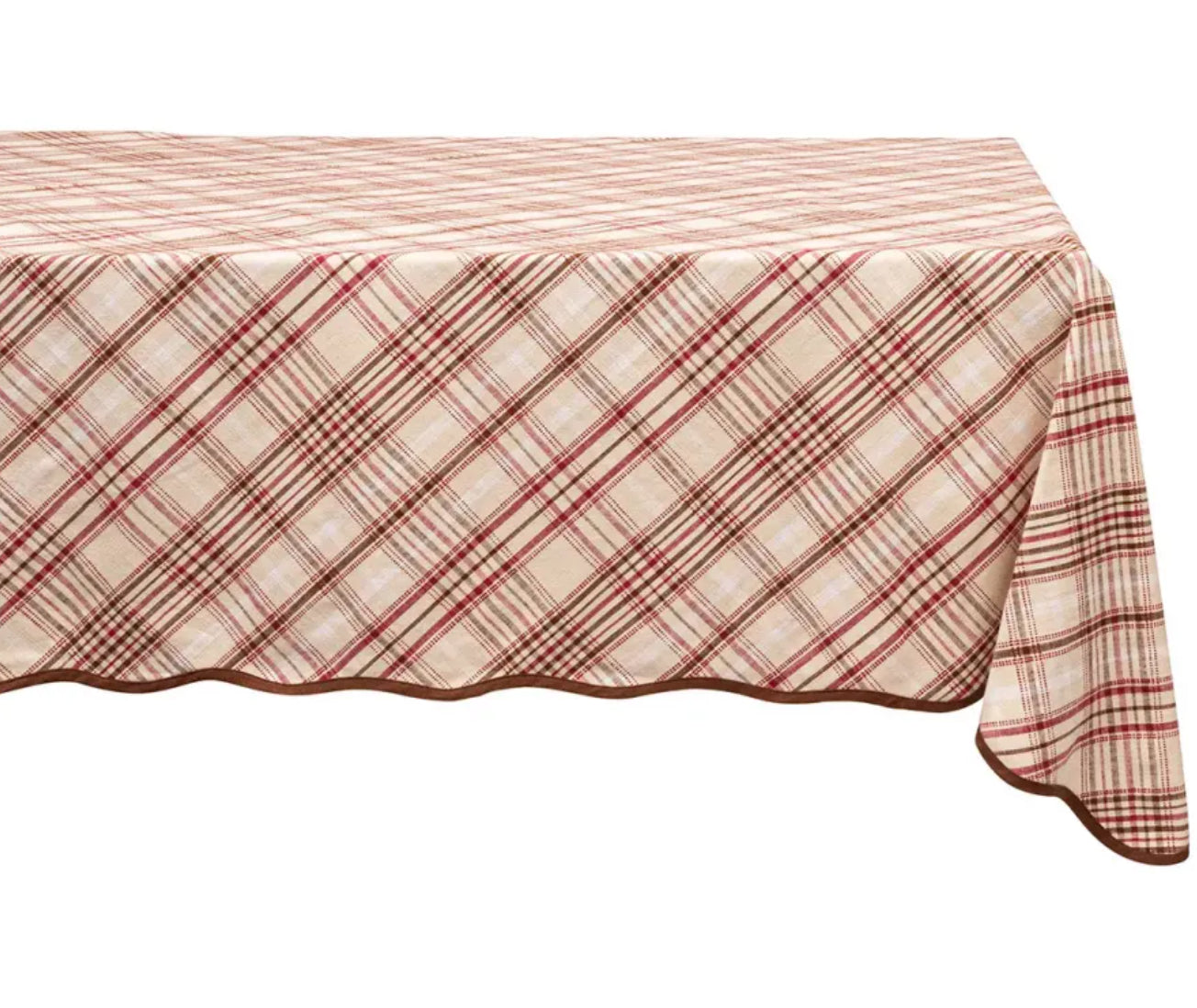 Harvest Tartan 60" x 120" Tablecloth ­ Mulberry/Brown