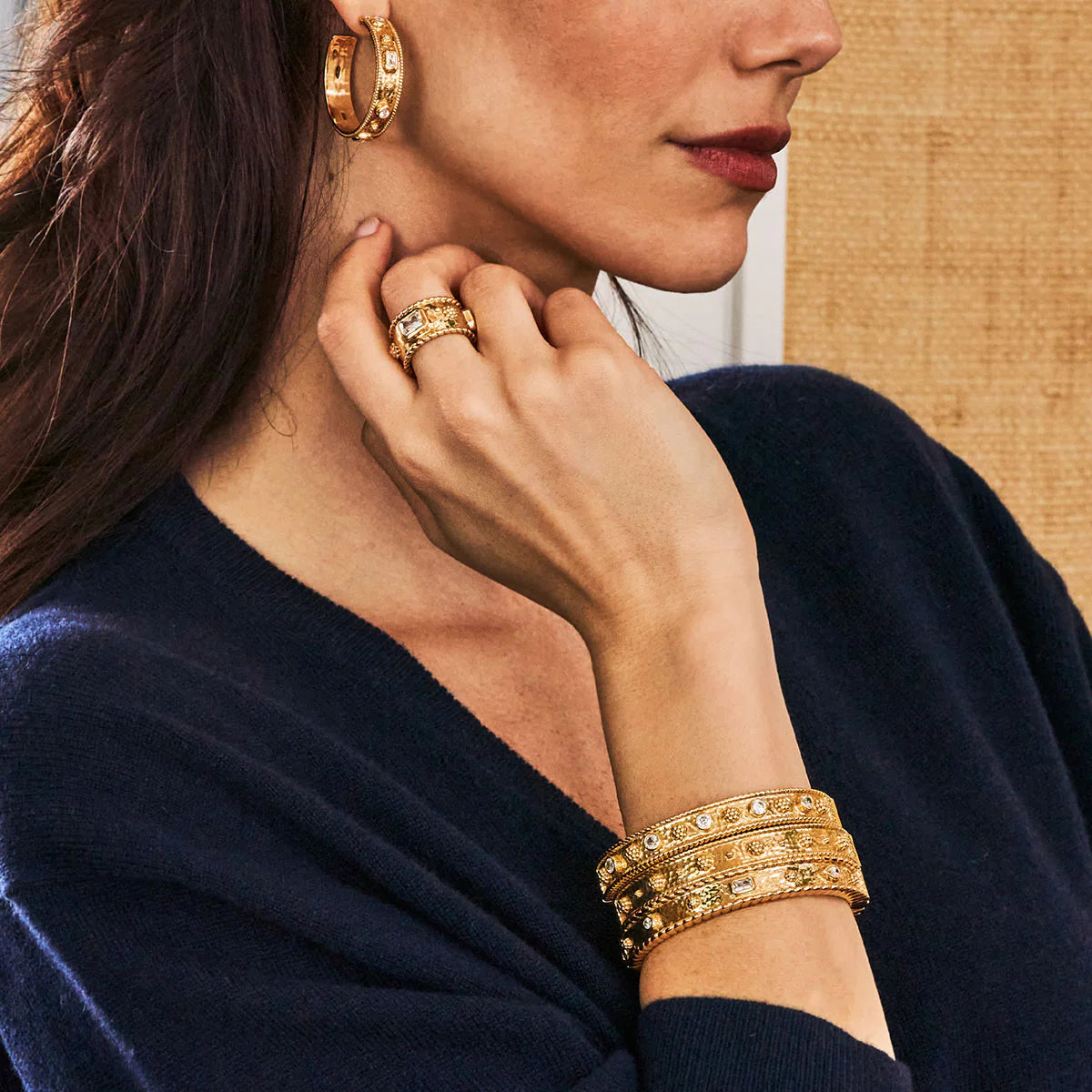 Berry Classic Gold Hinged Bangle