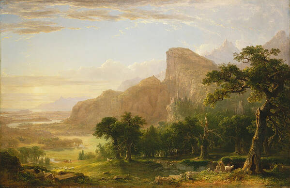 Landscape Scene Thanatopsis by Asher Durand Print on Canvas