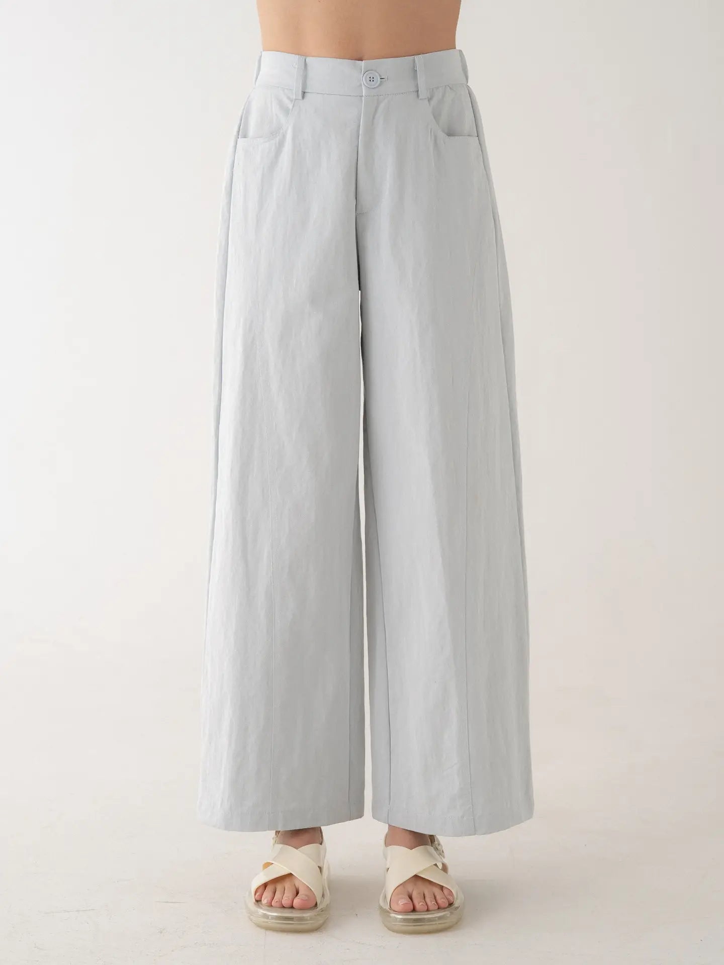 Tailored Light Blue Straight Leg Pants