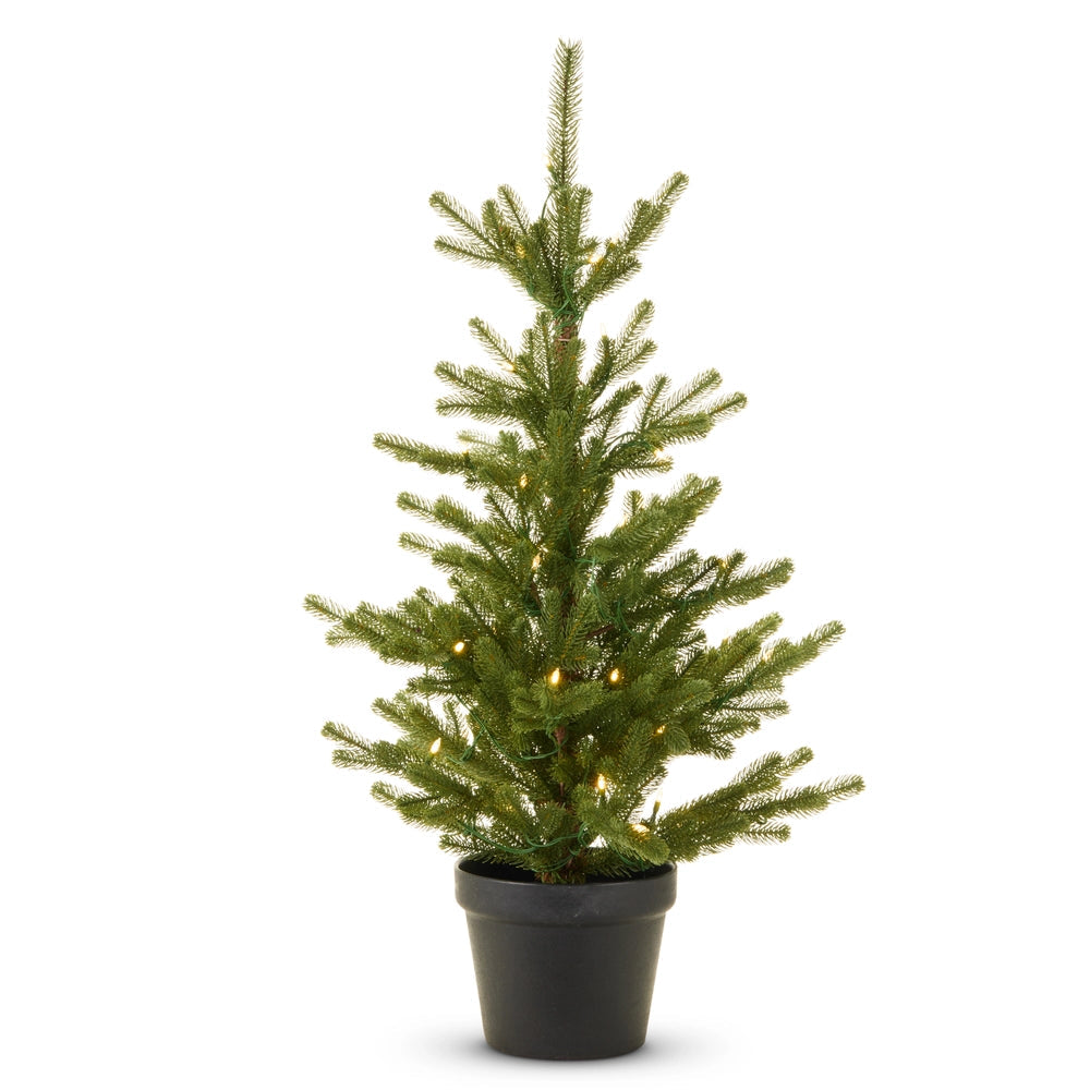 Lighted Potted Fir Tree