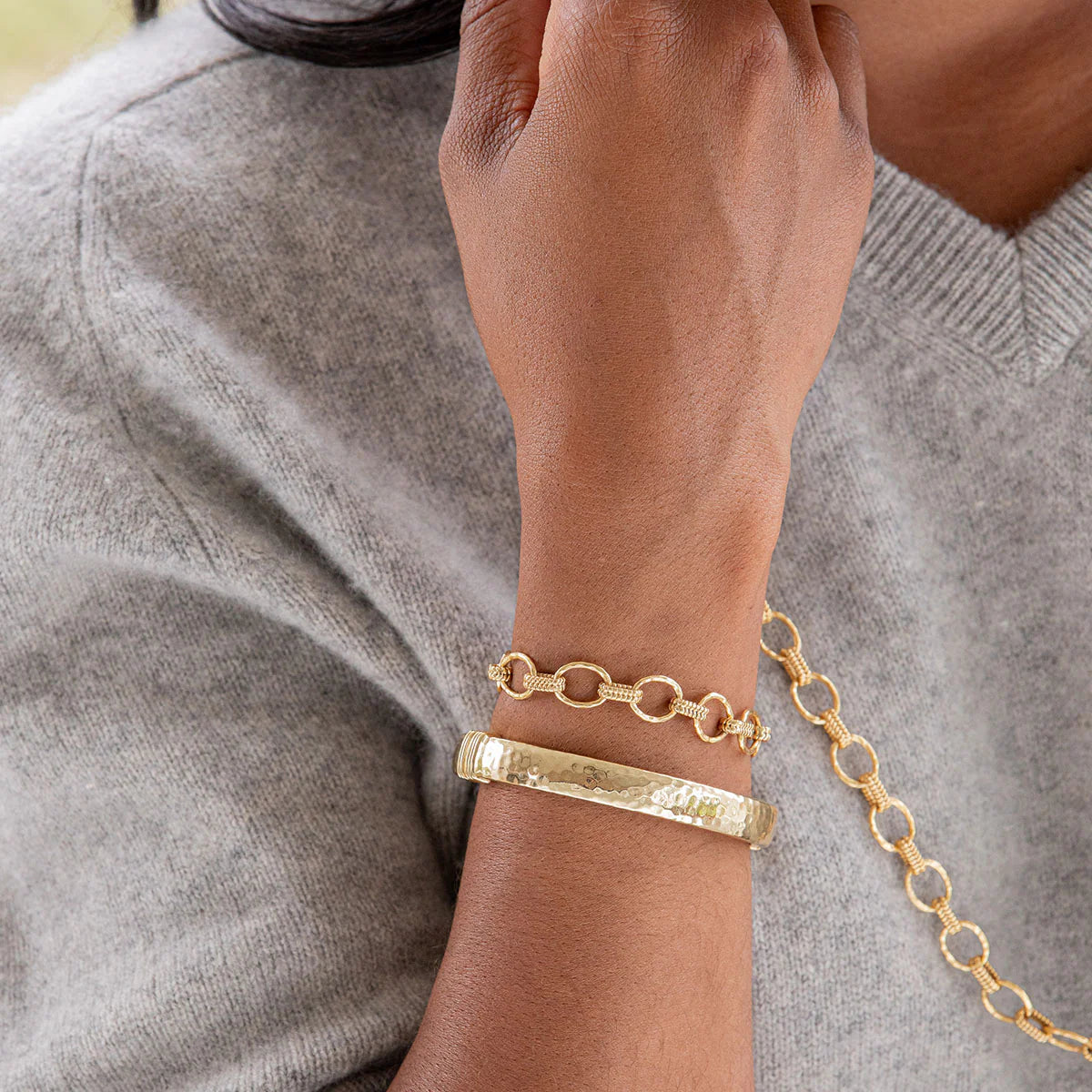 Cleopatra Small Link Gold Bracelet