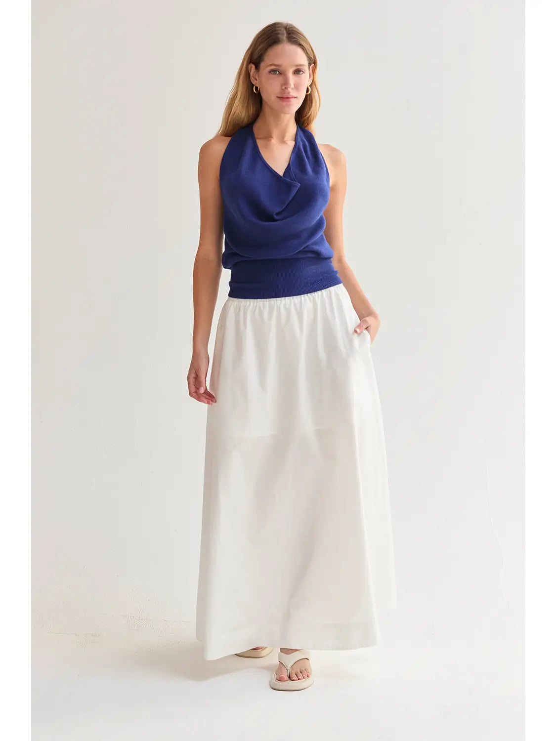 Margo Gathered Poplin Maxi Skirt